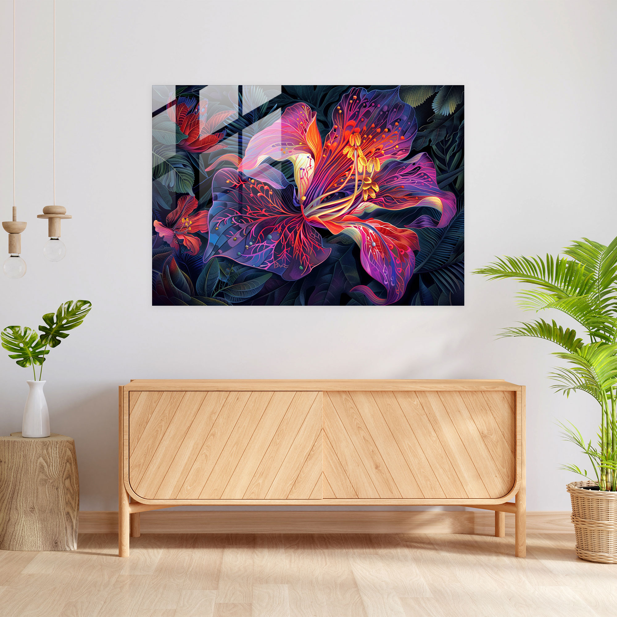 Exotic Plants Glass Print Home Decoration - Leonardo Da Vinci, Wall Decoration, Home Decoration, Glass Art