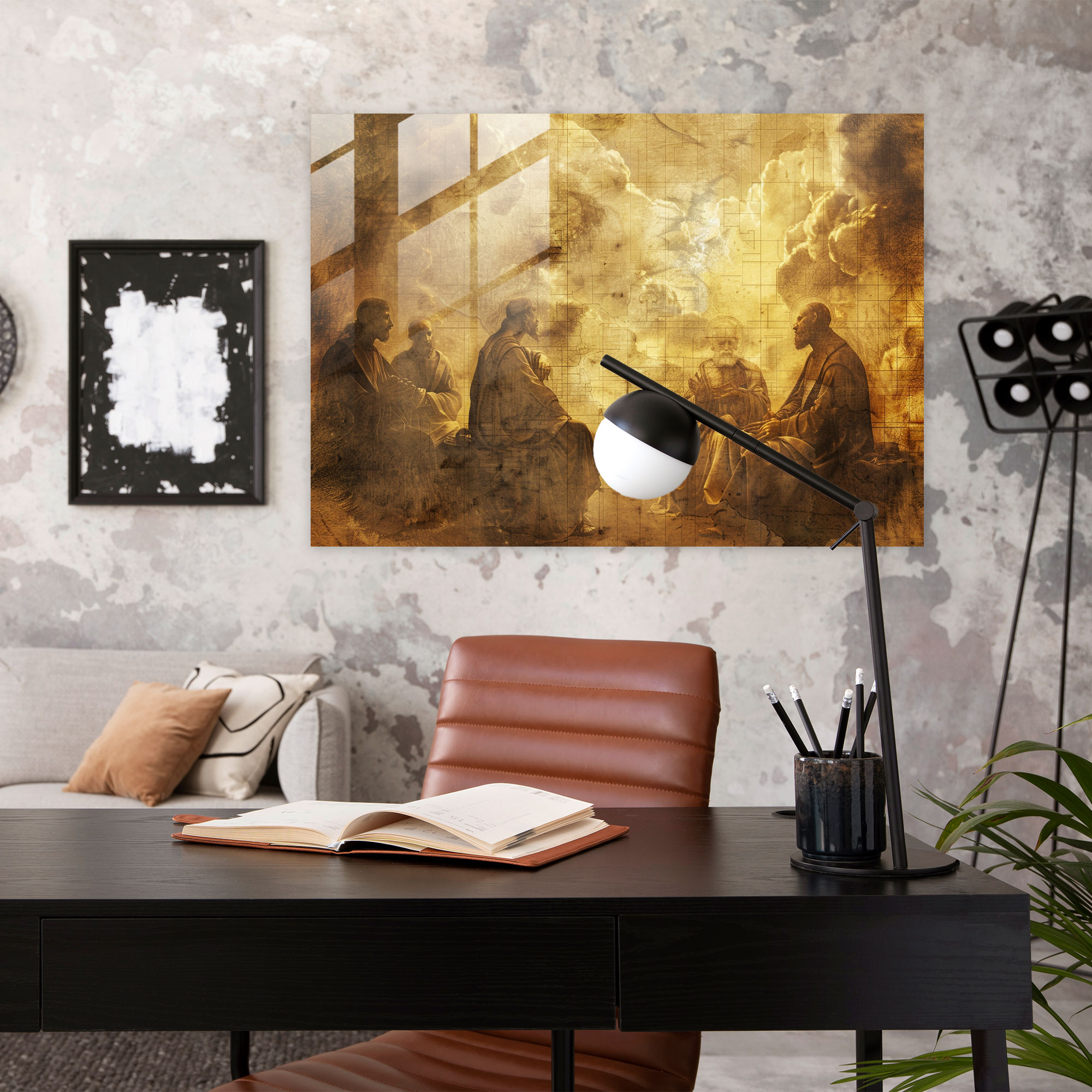 Religious Figures Glass Wall Art Modern Art - Leonardo Da Vinci, Glass Art, Glass Wall Art, Leonardo Da Vinci