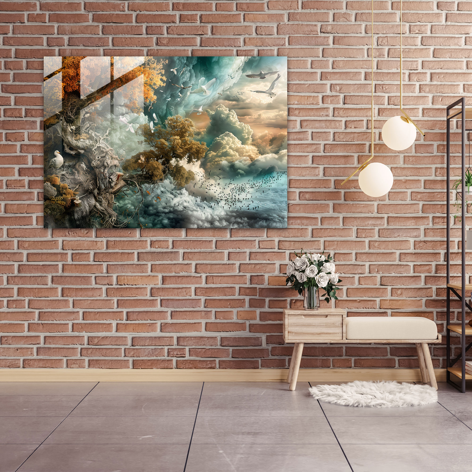 Dreamlike Nature Glass Print Home Decoration - Leonardo Da Vinci, Leonardo Da Vinci, Wall Decoration, Glass Wall Art