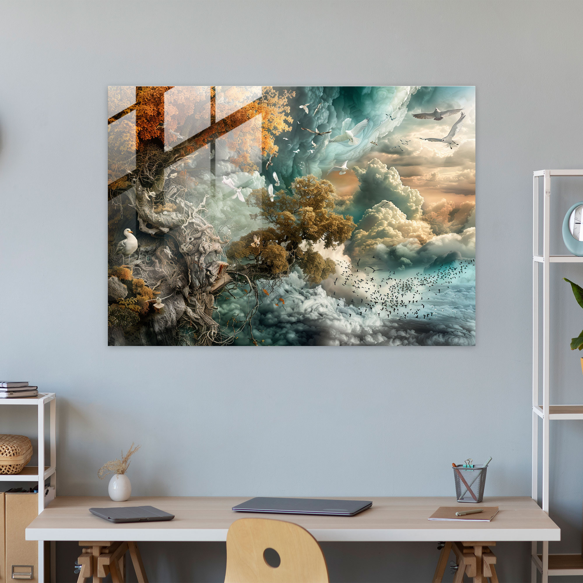 Dreamlike Nature Glass Print Home Decoration - Leonardo Da Vinci, Leonardo Da Vinci, Wall Decoration, Glass Wall Art