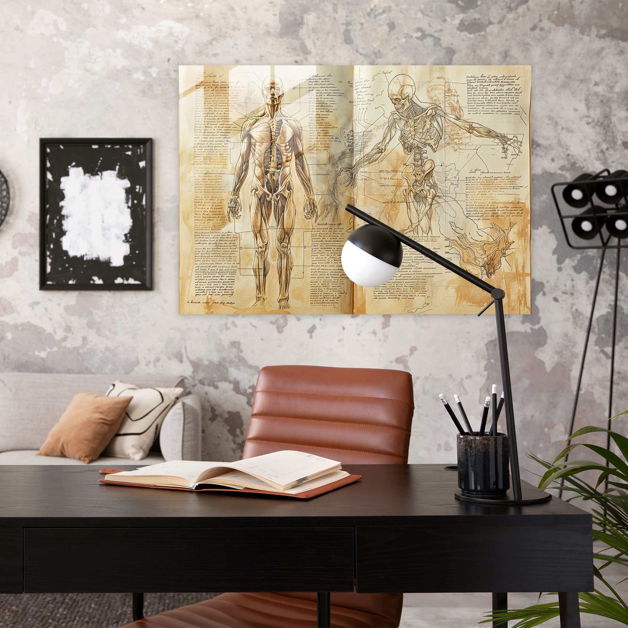 Leonardo Da Vinci Glass Wall Art: Anatomy Study - Leonardo Da Vinci, Leonardo Da Vinci, Modern Art, Wall Decoration