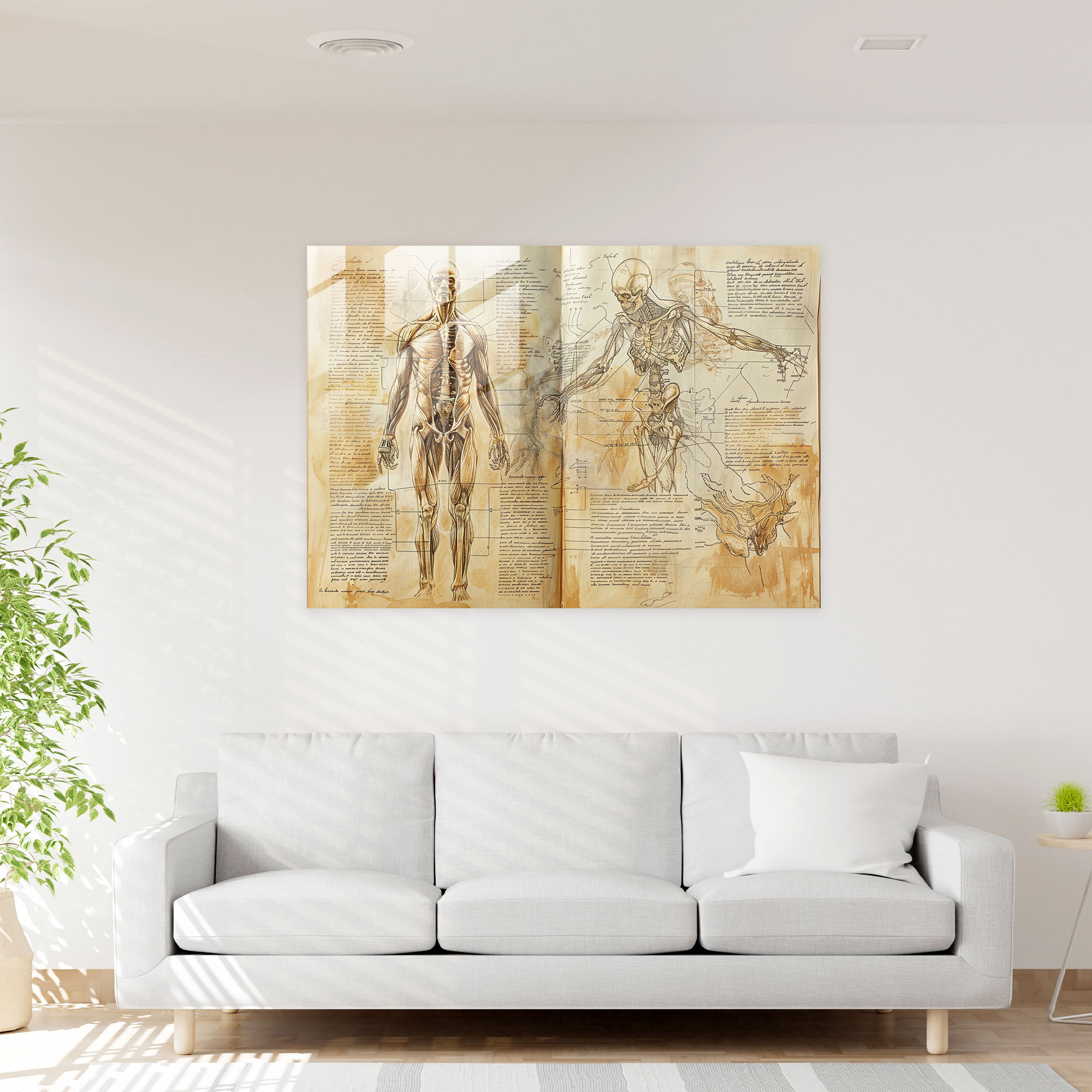 Leonardo Da Vinci Glass Wall Art: Anatomy Study - Leonardo Da Vinci, Leonardo Da Vinci, Modern Art, Wall Decoration