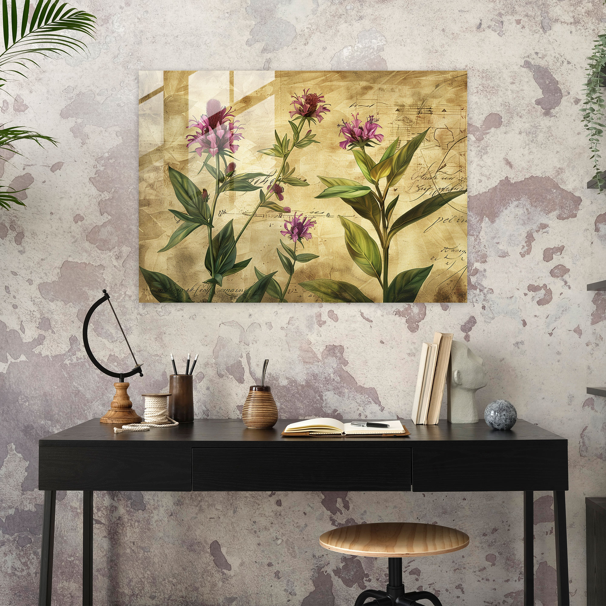 Leonardo Da Vinci Home Decoration: Botanical Illustration - Leonardo Da Vinci, Glass Art, Home Decoration, Leonardo Da Vinci