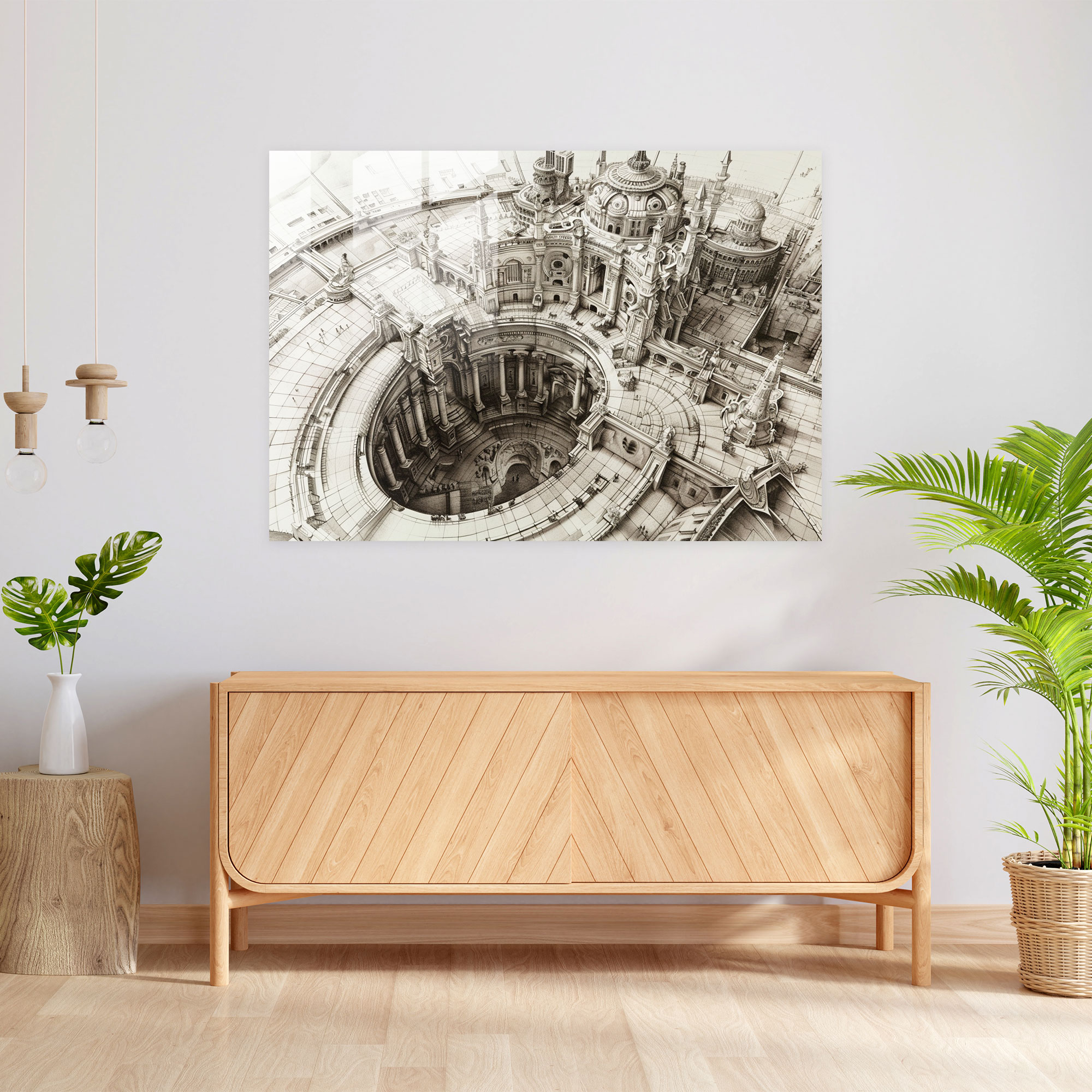 Intricate Leonardo Da Vinci Glass Print - Leonardo Da Vinci, Wall Decoration, Leonardo Da Vinci, Modern Art