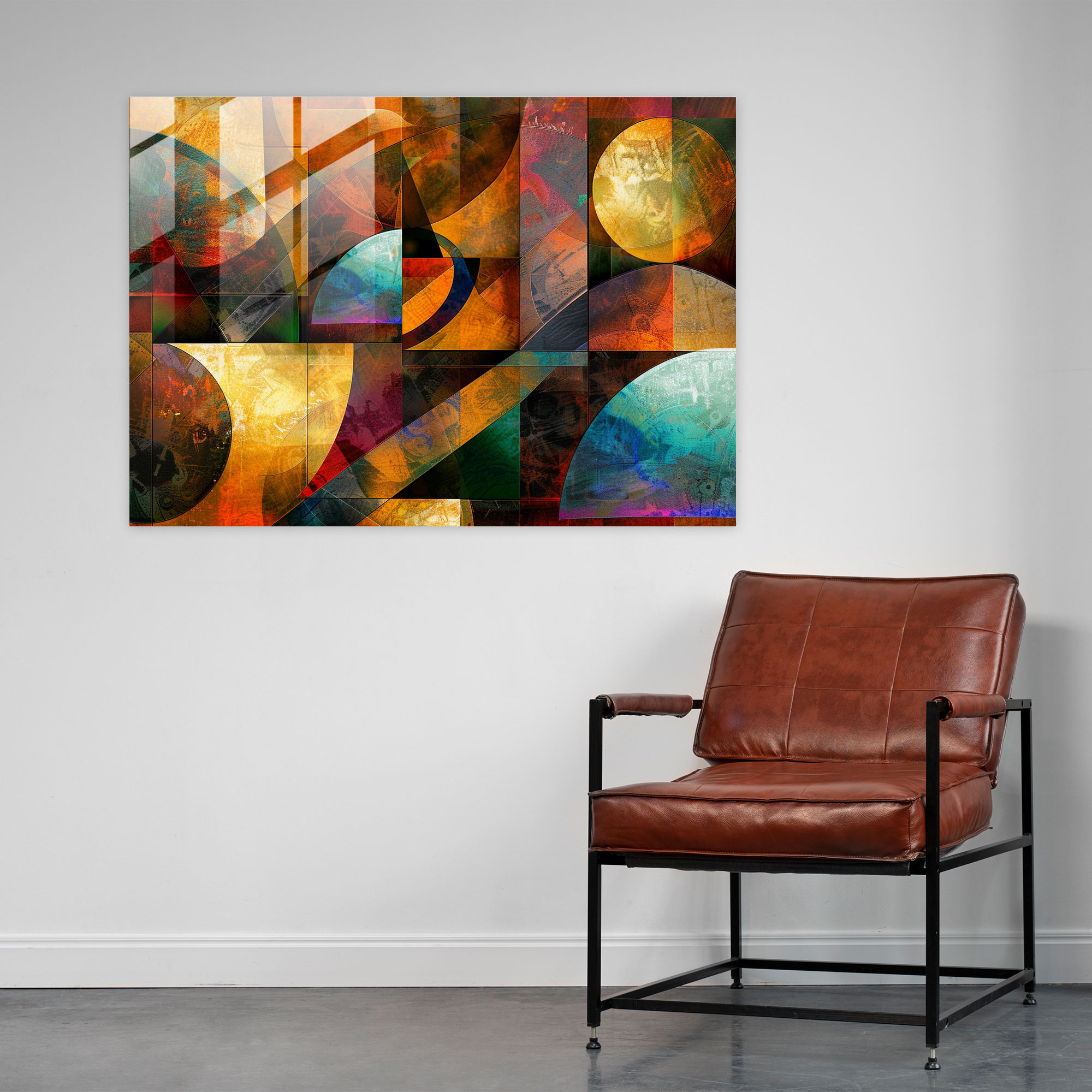 Vibrant Leonardo Da Vinci Glass Print - Leonardo Da Vinci, Glass Art, Glass Print, Modern Art