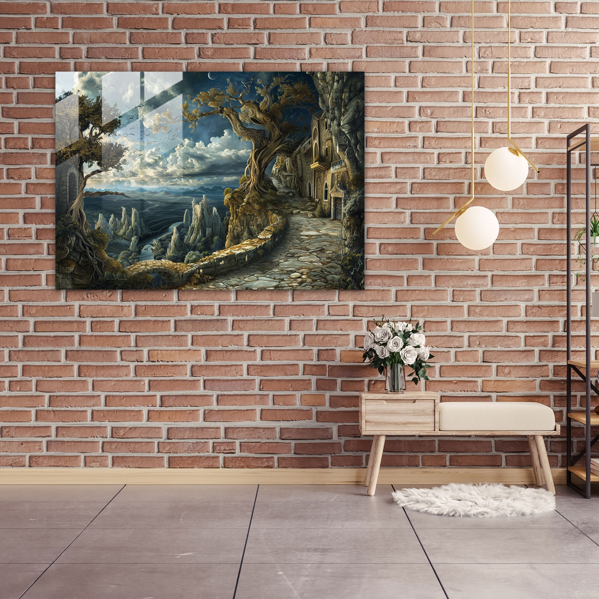 Surreal Leonardo Da Vinci Glass Print - Leonardo Da Vinci, Modern Art, Glass Wall Art, Wall Decoration