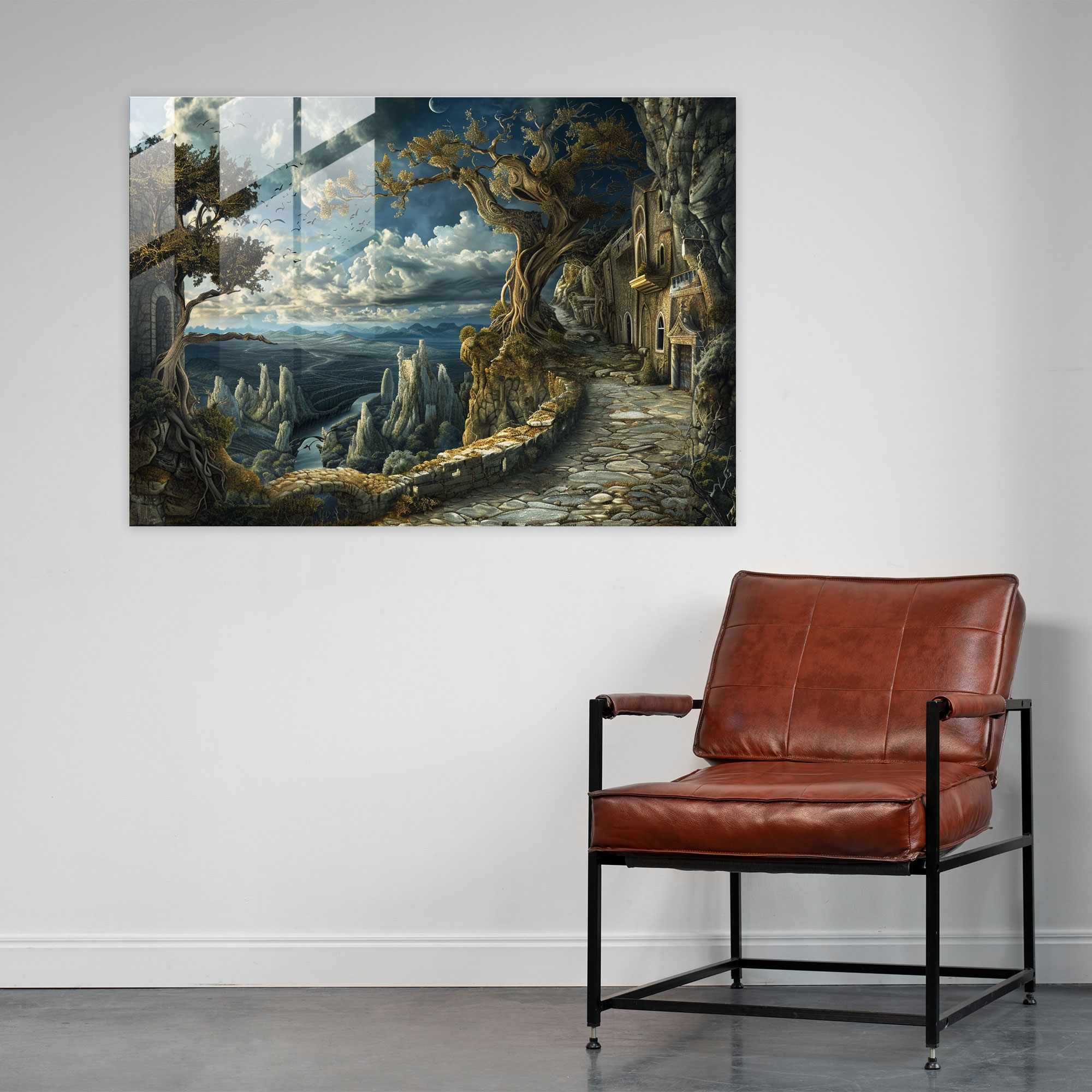 Surreal Leonardo Da Vinci Glass Print - Leonardo Da Vinci, Modern Art, Glass Wall Art, Wall Decoration