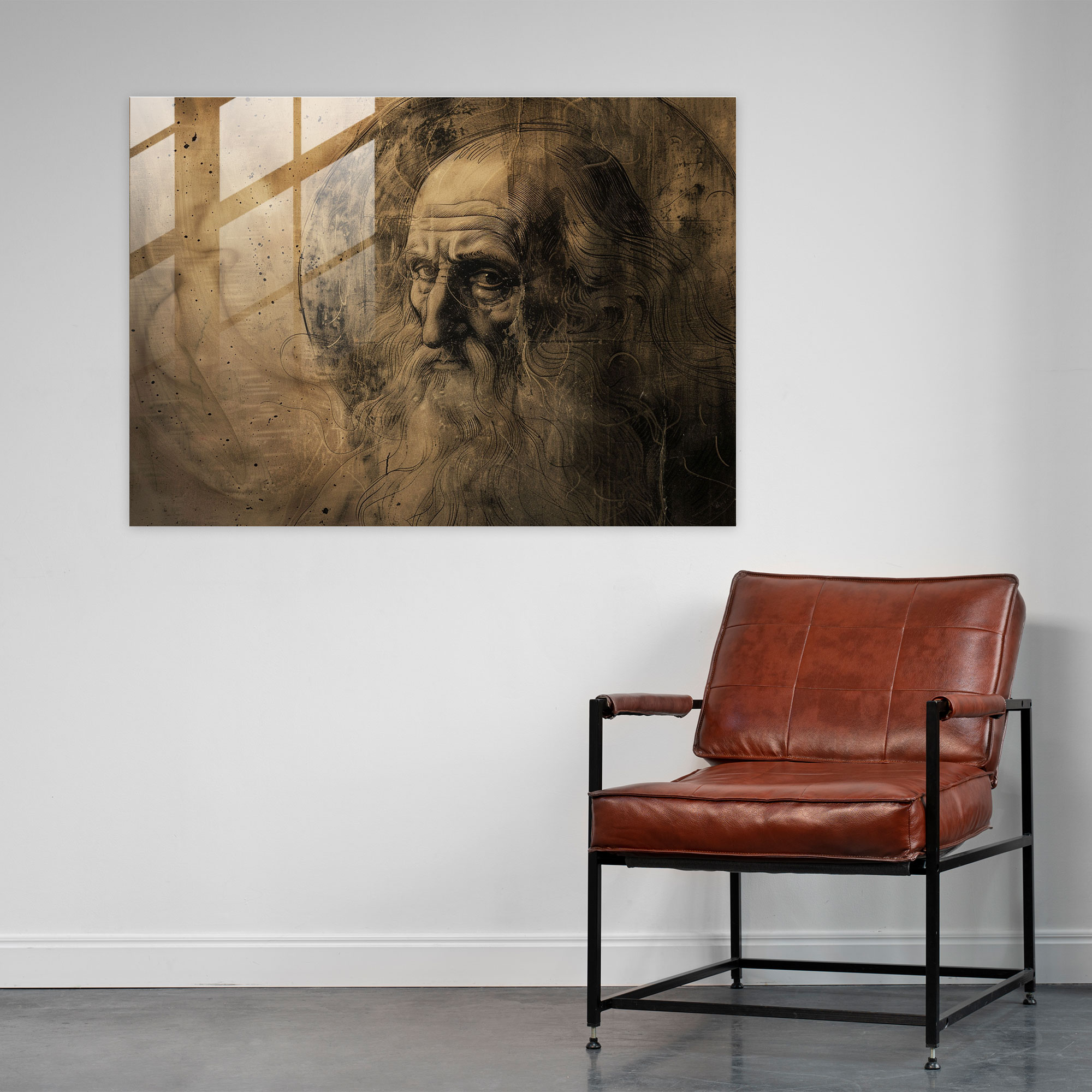 Leonardo Da Vinci Glass Print - Leonardo Da Vinci, Glass Print, Glass Art, Home Decoration