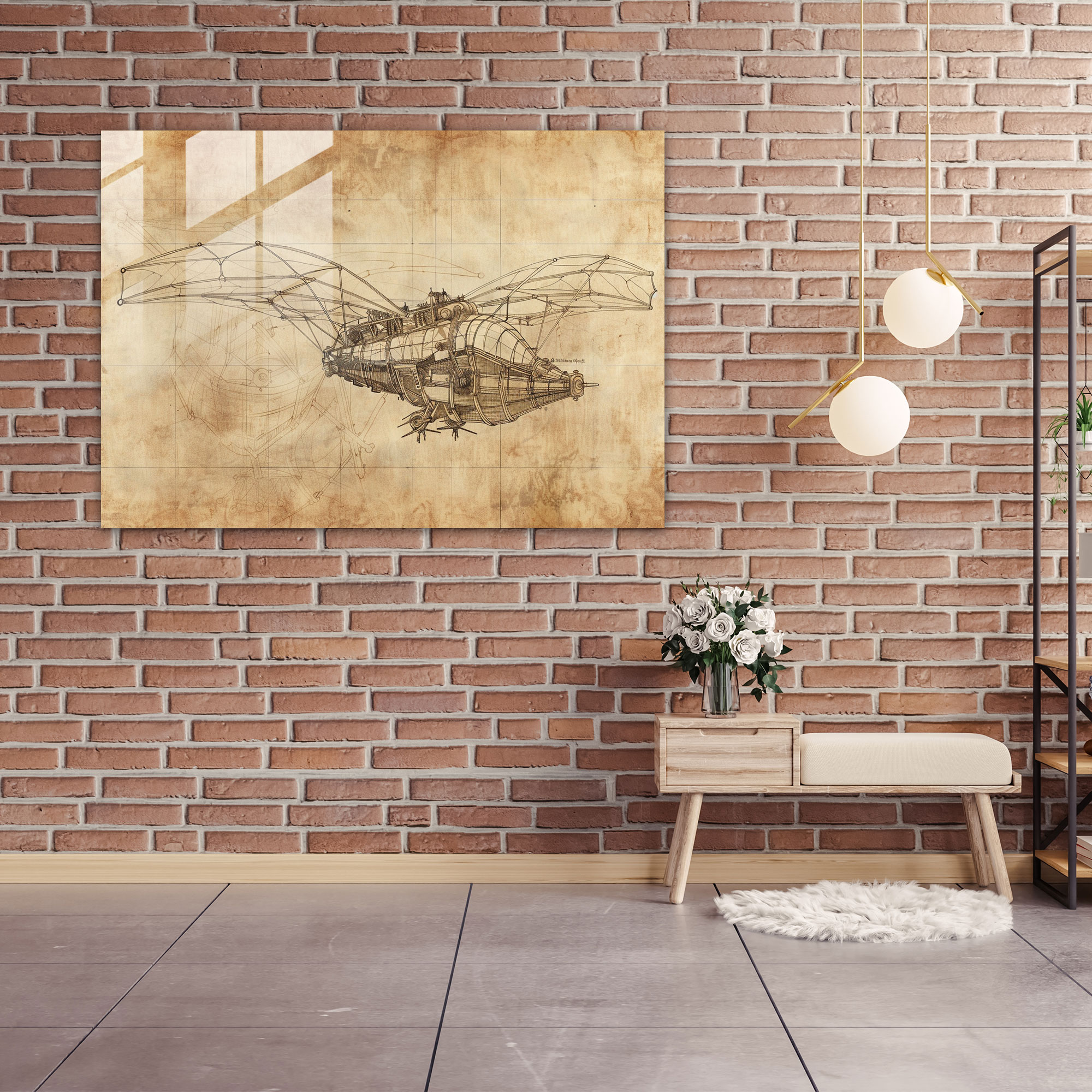 Leonardo Da Vinci Glass Wall Art - Leonardo Da Vinci, Wall Decoration, Leonardo Da Vinci, Modern Art