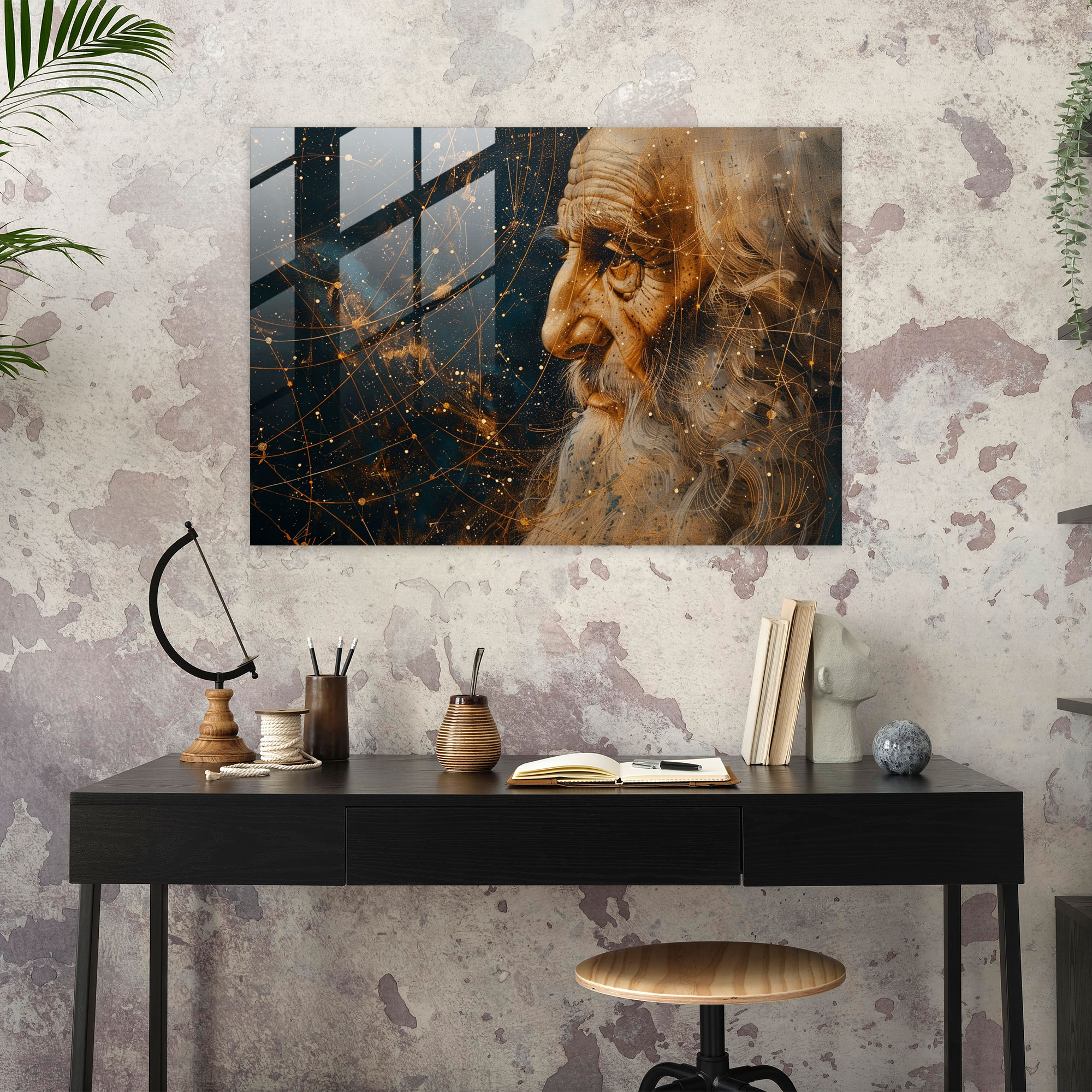 Leonardo Da Vinci Glass Print - Leonardo Da Vinci, Glass Art, Leonardo Da Vinci, Glass Print