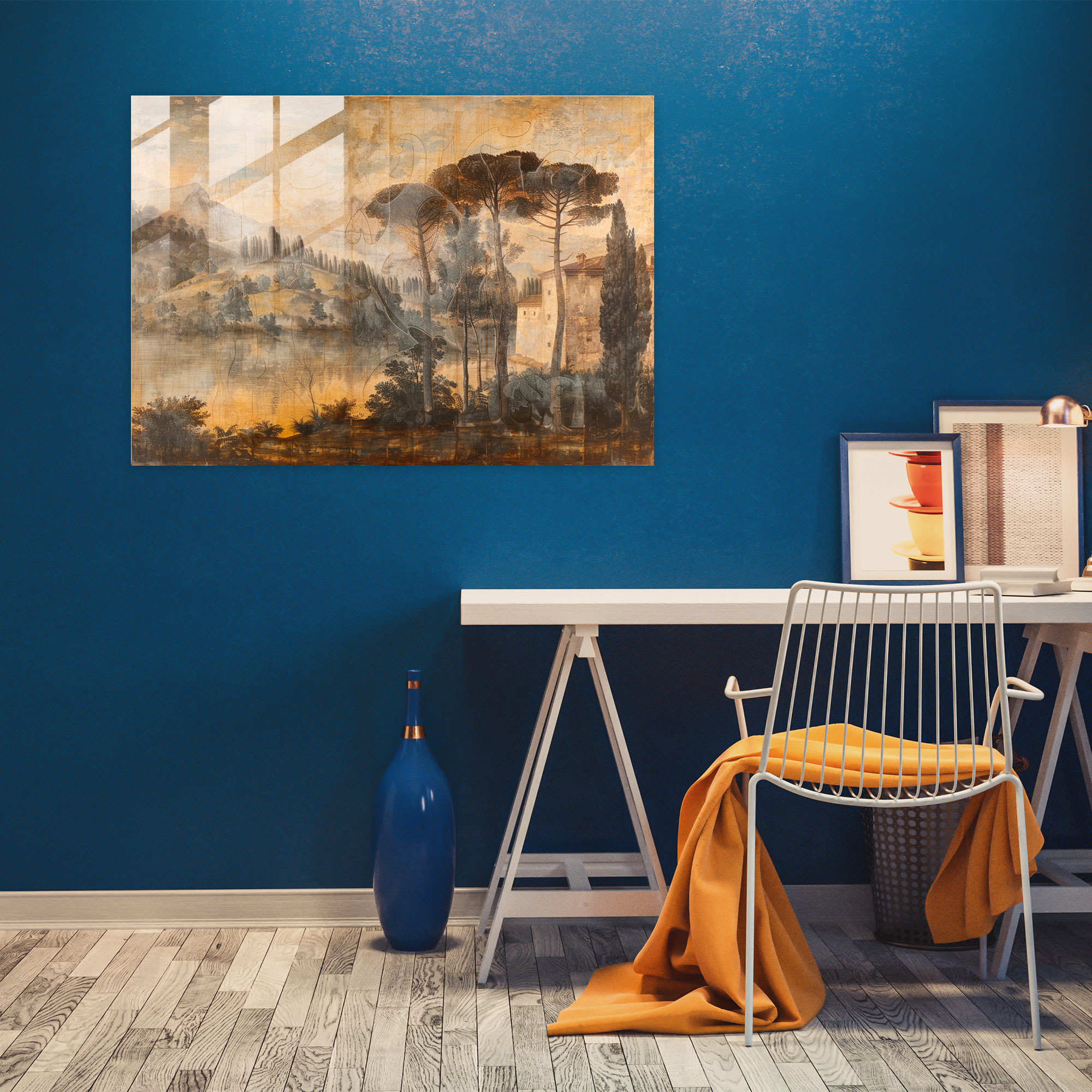 Serene Leonardo Da Vinci Glass Wall Art - Leonardo Da Vinci, Home Decoration, Glass Wall Art, Leonardo Da Vinci