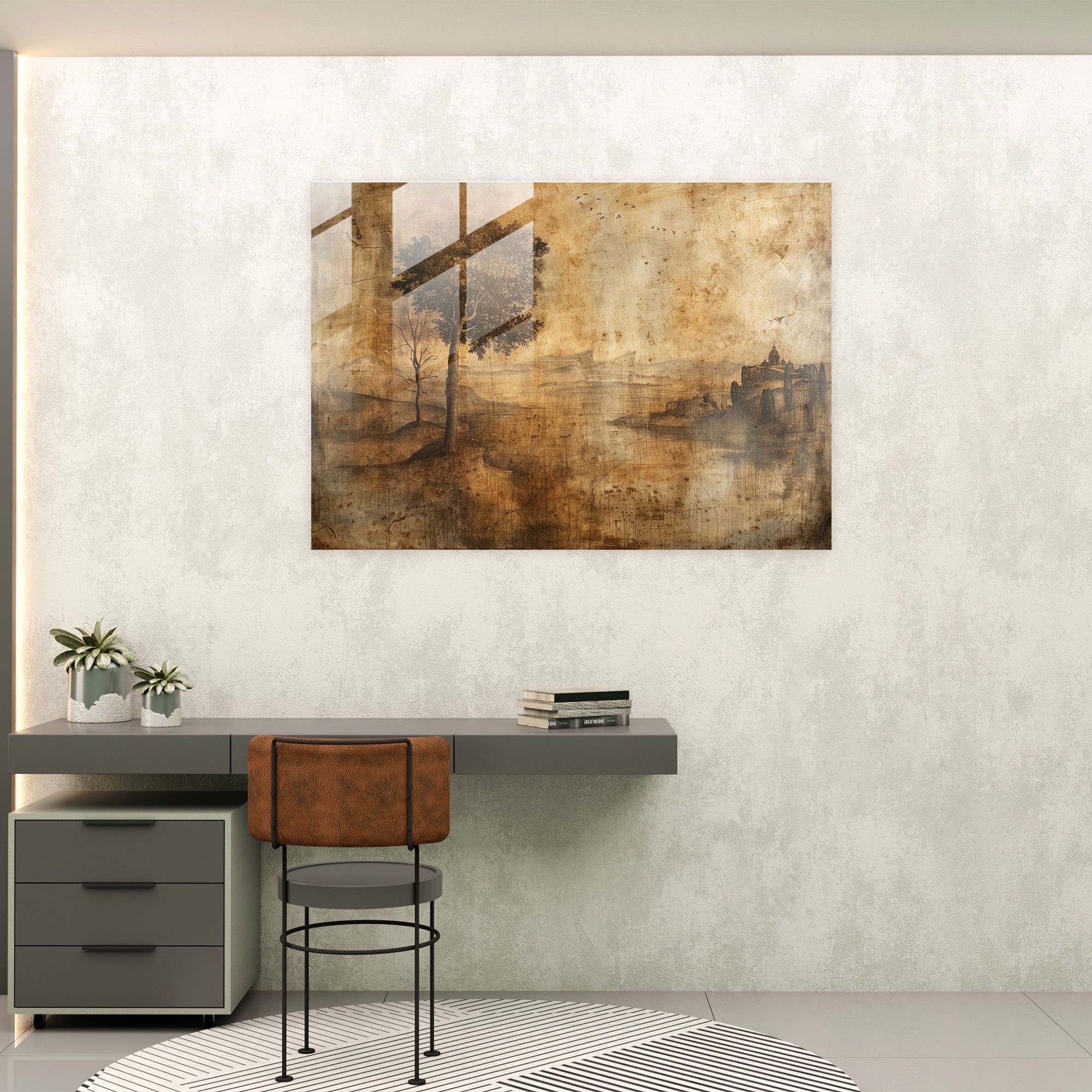 Harmonious Leonardo Da Vinci Glass Wall Art - Leonardo Da Vinci, Glass Wall Art, Glass Art, Home Decoration