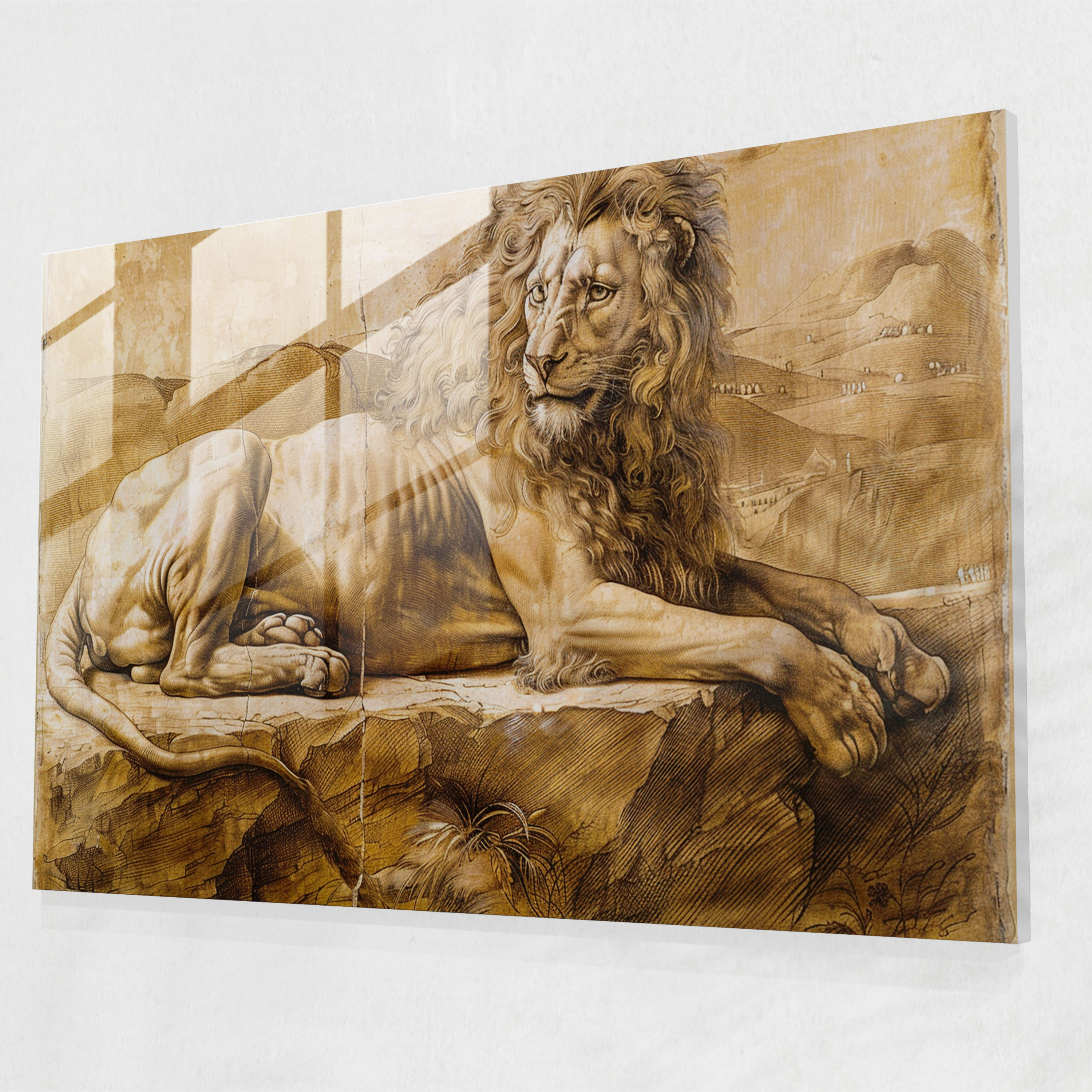 Expressive Leonardo Da Vinci Glass Print - Leonardo Da Vinci, Leonardo Da Vinci, Wall Decoration, Glass Print