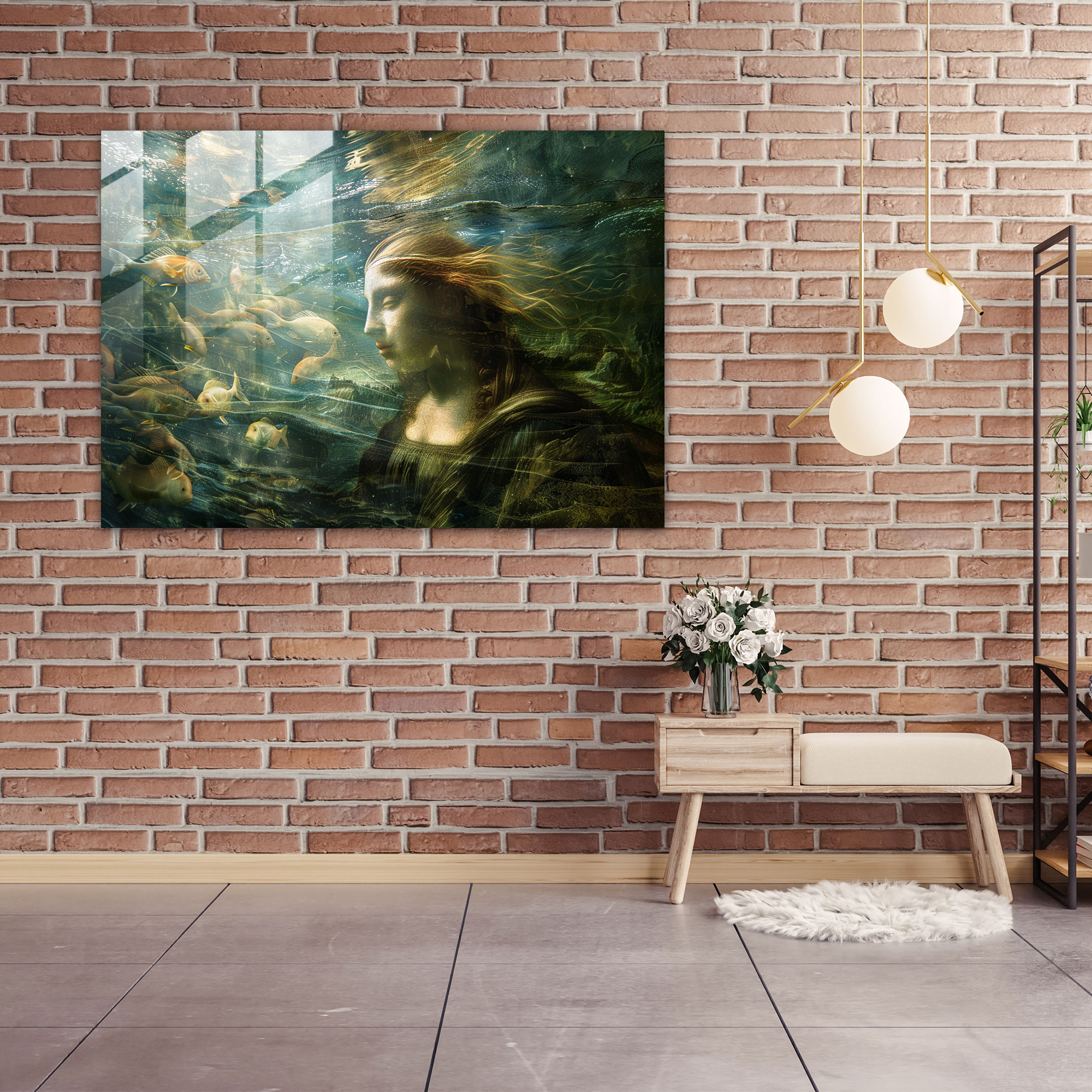 Ethereal Leonardo Da Vinci Glass Print - Leonardo Da Vinci, Wall Decoration, Modern Art, Leonardo Da Vinci