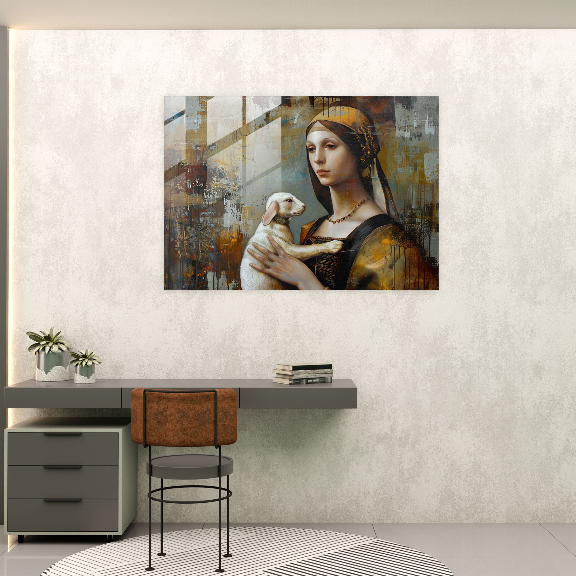Leonardo Da Vinci Glass Art - Leonardo Da Vinci, Wall Decoration, Modern Art, Glass Print