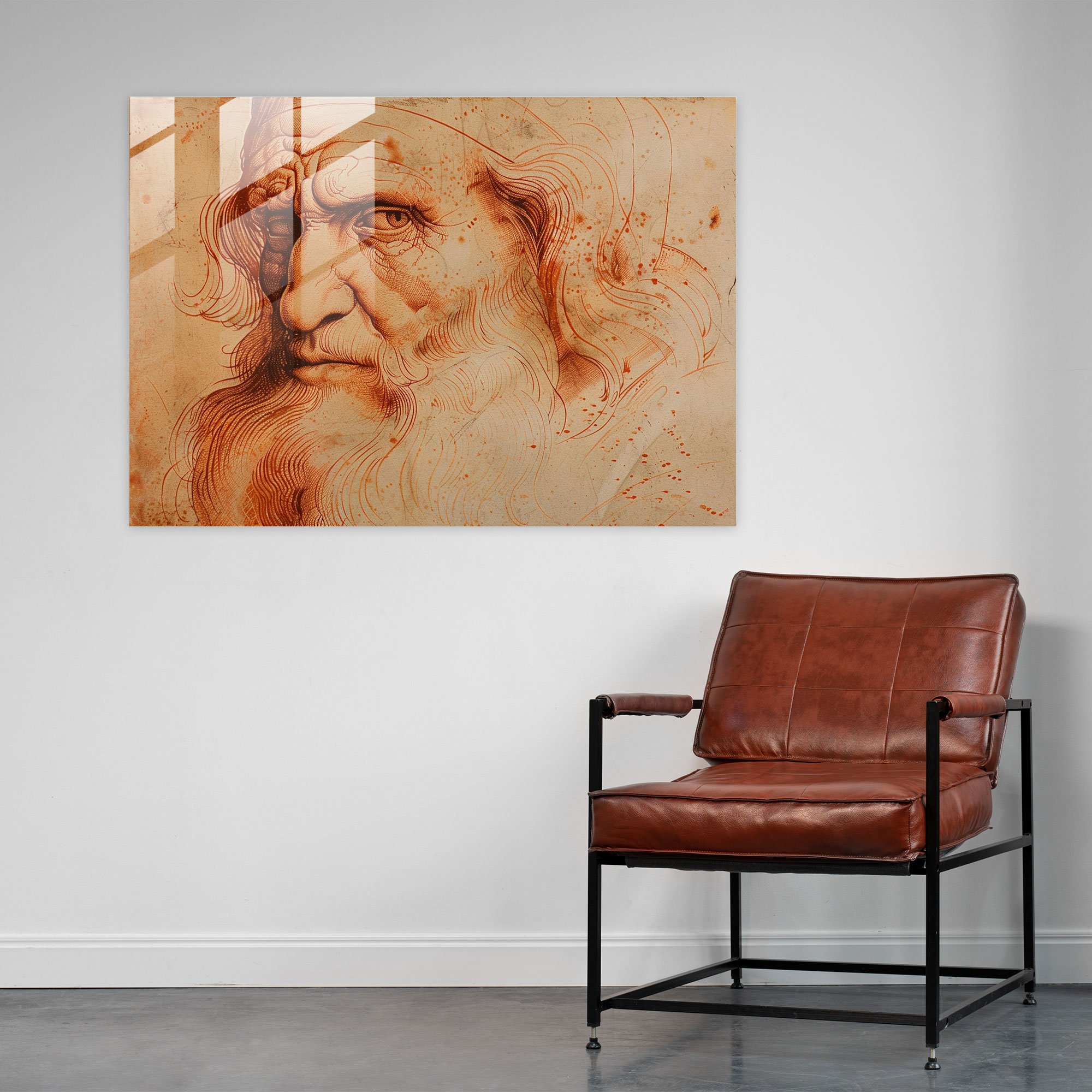 Leonardo Da Vinci Glass Print - Leonardo Da Vinci, Wall Decoration, Glass Wall Art, Home Decoration