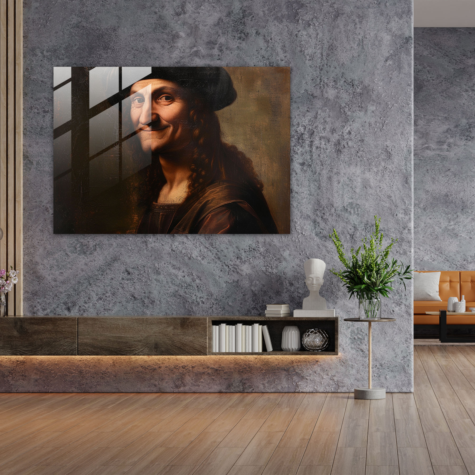 Leonardo Da Vinci Glass Print - Leonardo Da Vinci, Leonardo Da Vinci, Glass Print, Home Decoration