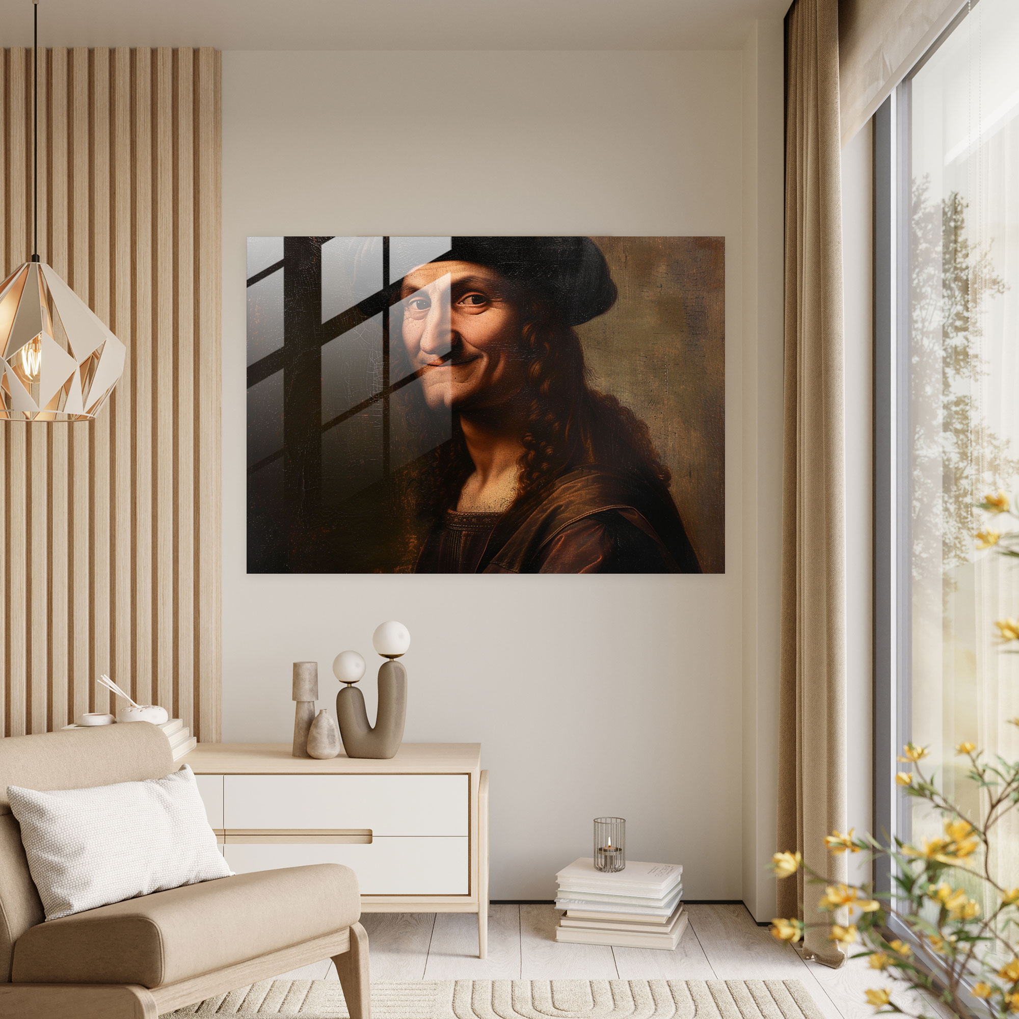 Leonardo Da Vinci Glass Print - Leonardo Da Vinci, Leonardo Da Vinci, Glass Print, Home Decoration