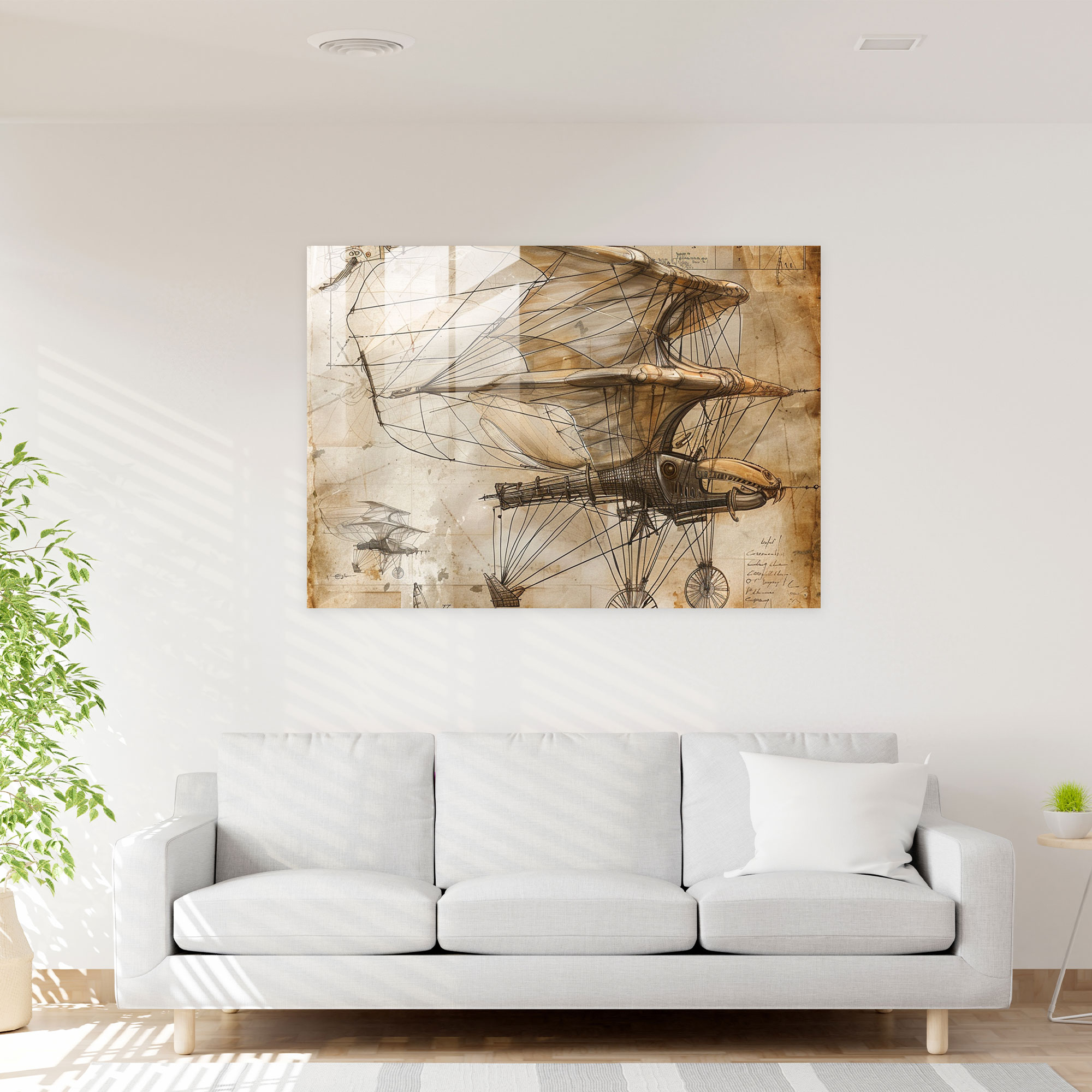 Leonardo Da Vinci Home Decoration - Leonardo Da Vinci, Home Decoration, Modern Art, Glass Print