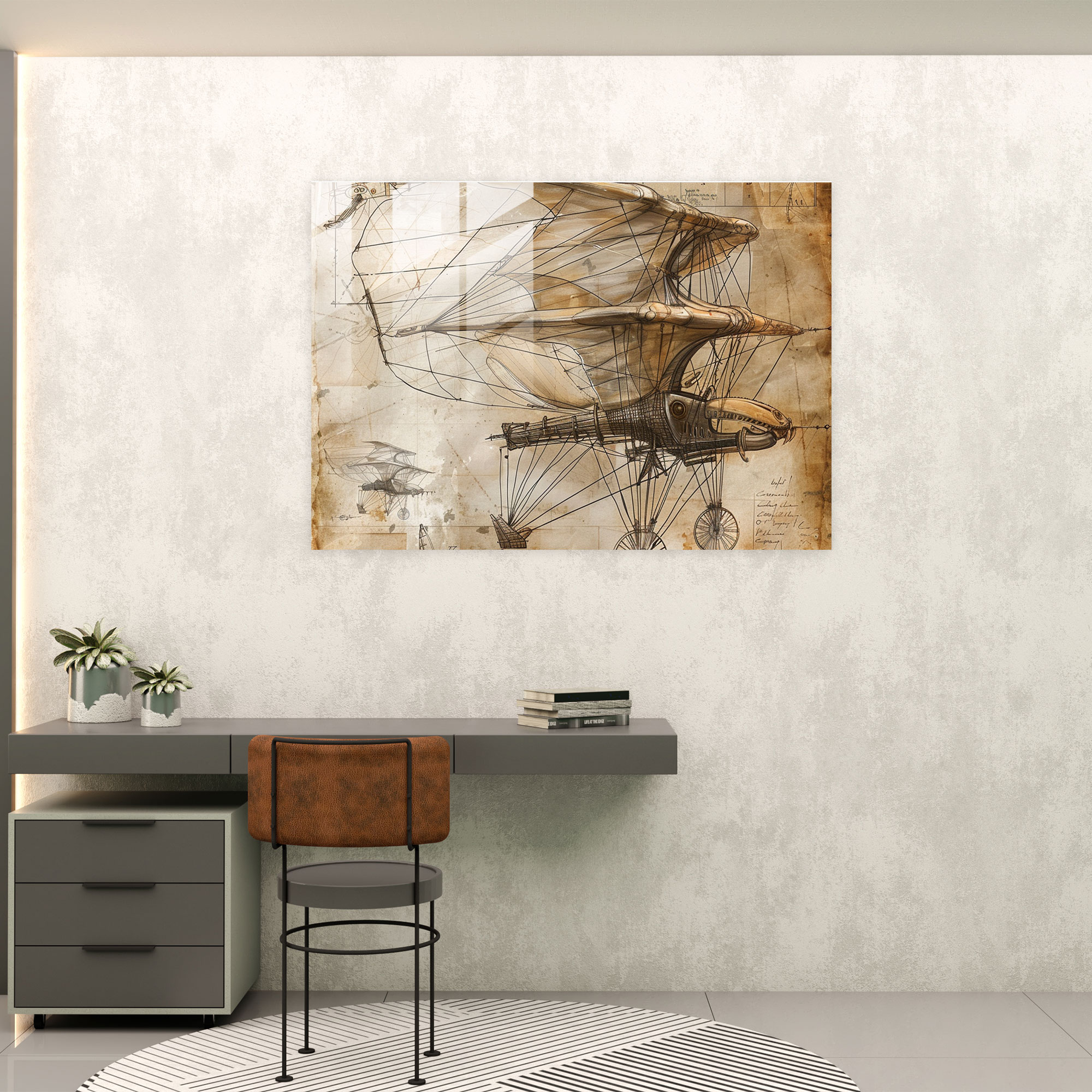 Leonardo Da Vinci Home Decoration - Leonardo Da Vinci, Home Decoration, Modern Art, Glass Print