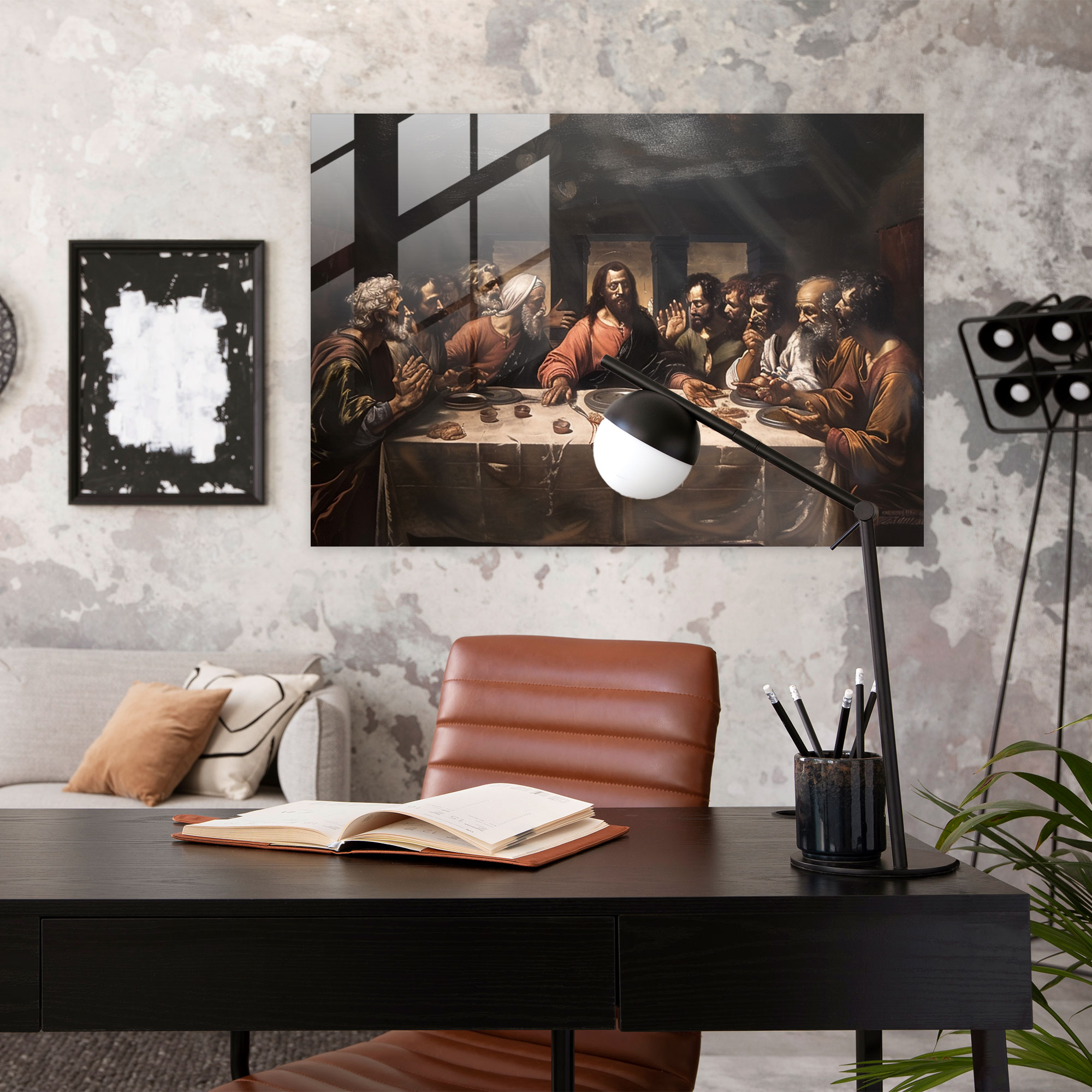 Leonardo Da Vinci Modern Art - Leonardo Da Vinci, Home Decoration, Glass Print, Leonardo Da Vinci