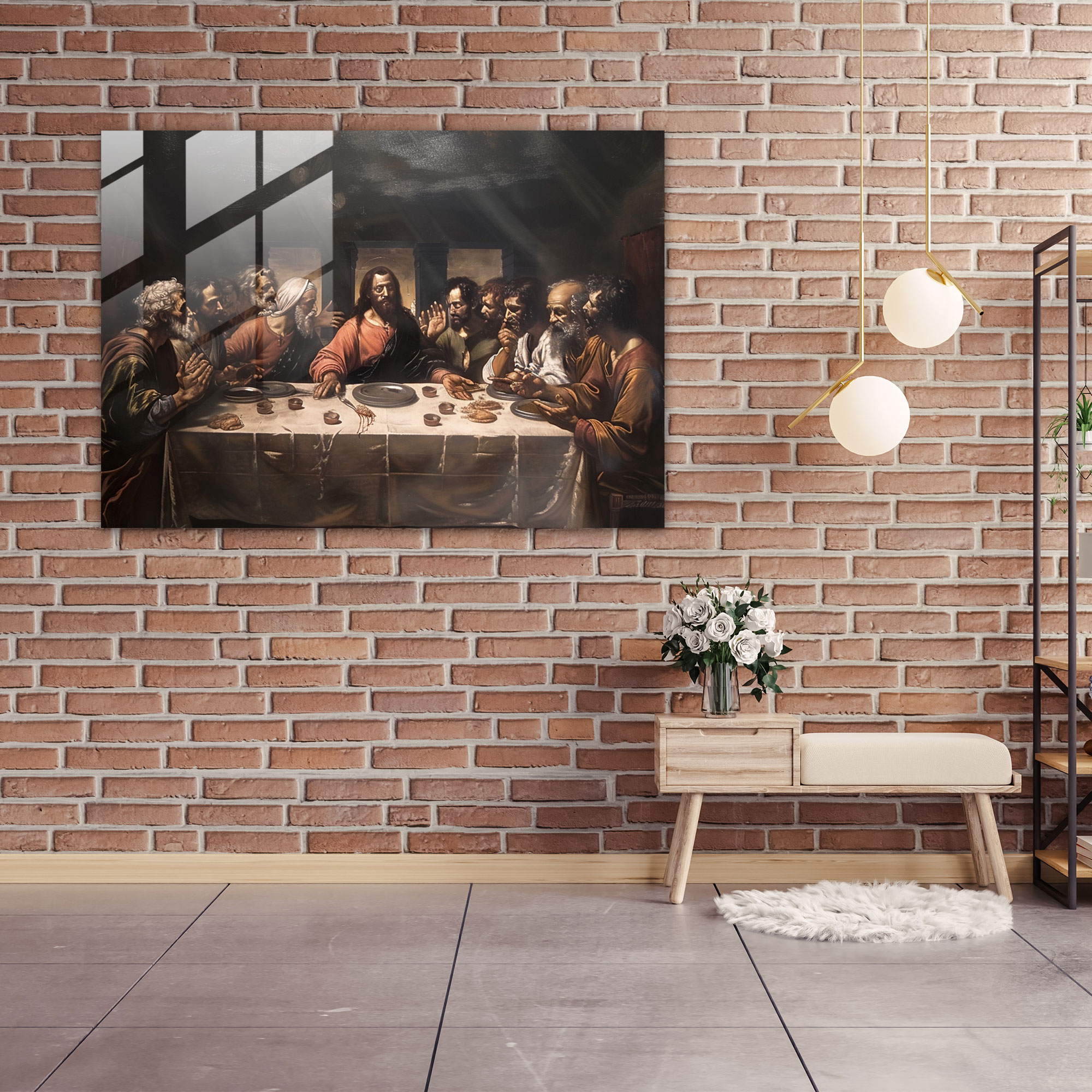 Leonardo Da Vinci Modern Art - Leonardo Da Vinci, Home Decoration, Glass Print, Leonardo Da Vinci