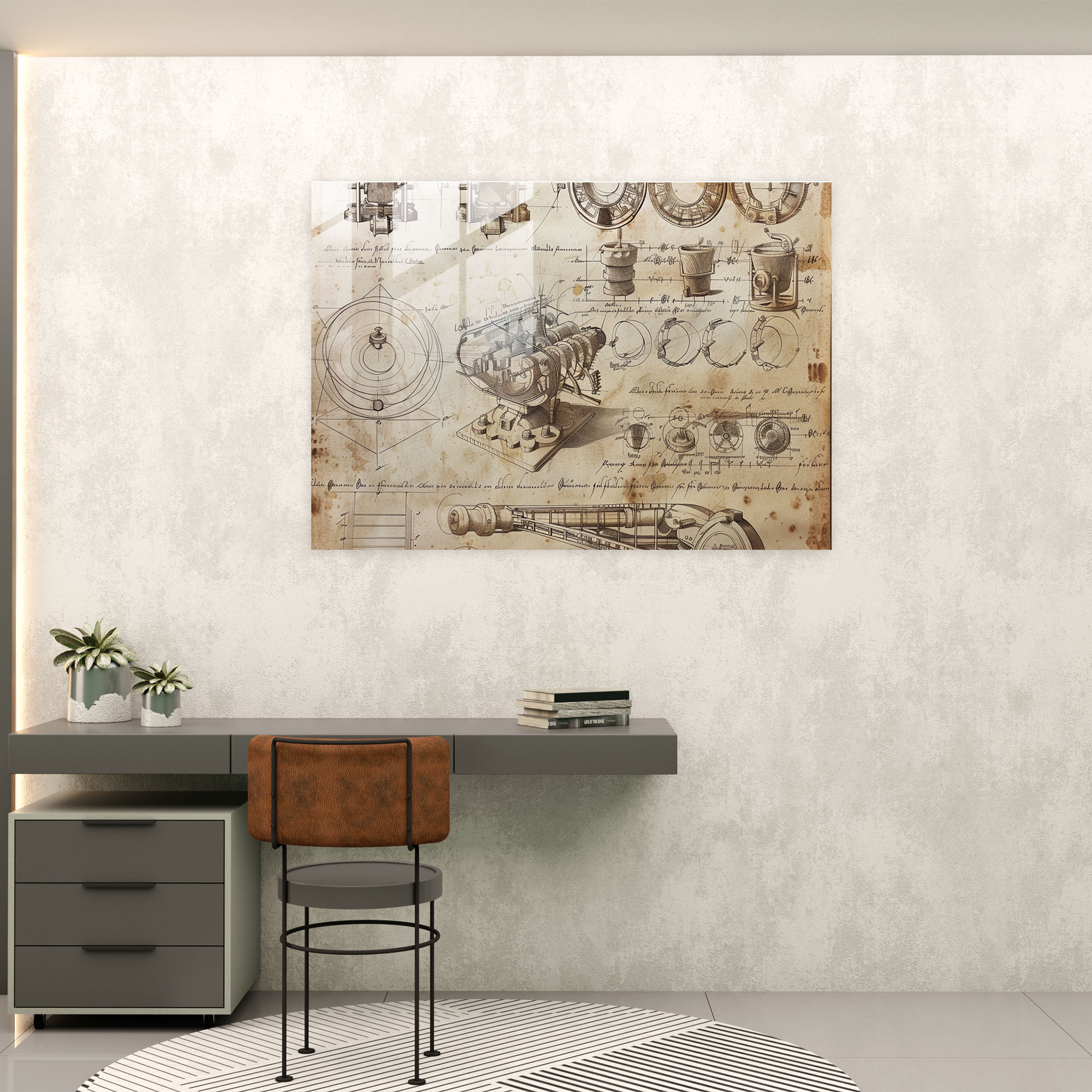 Leonardo Da Vinci Glass Print - Leonardo Da Vinci, Wall Decoration, Glass Print, Glass Art