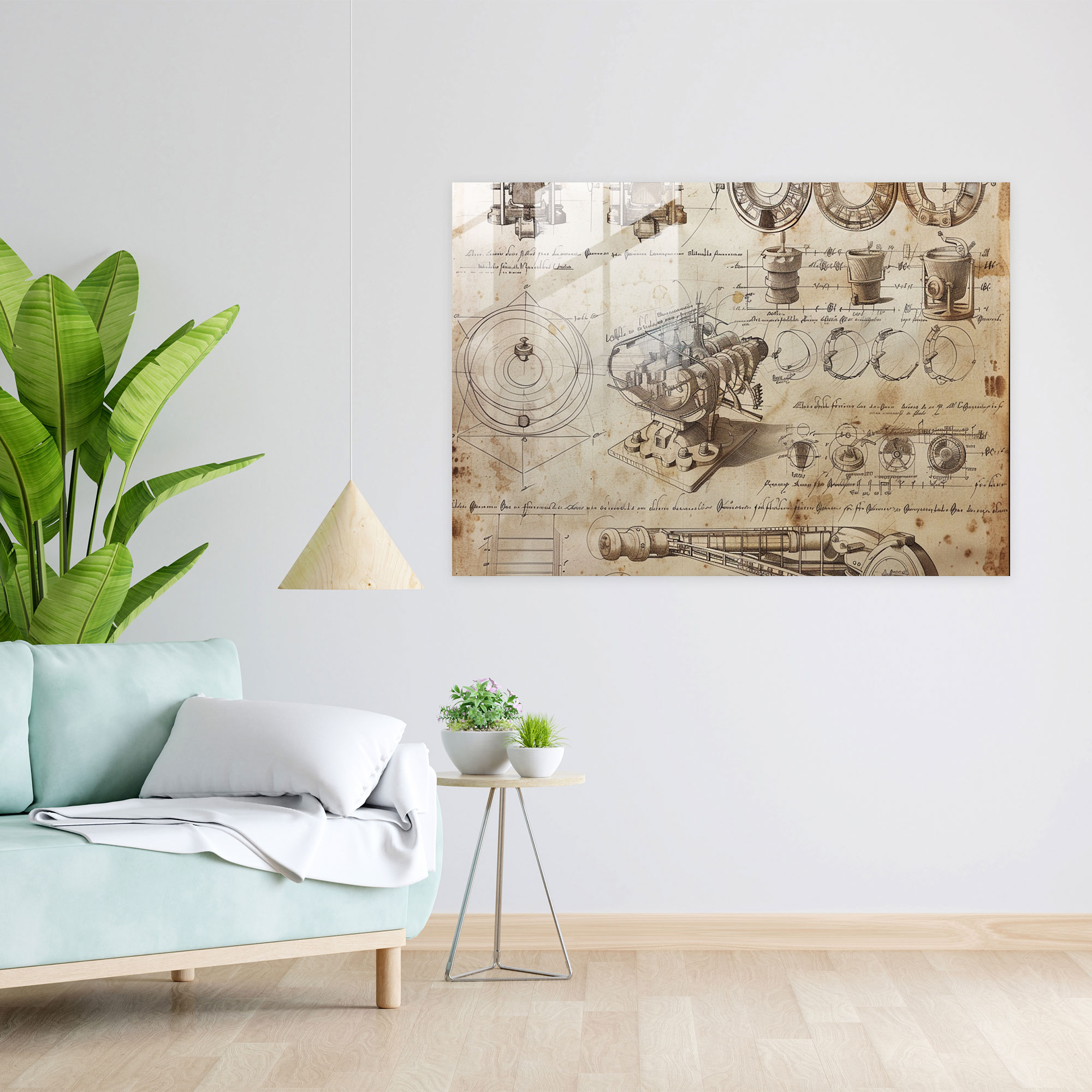 Leonardo Da Vinci Glass Print - Leonardo Da Vinci, Wall Decoration, Glass Print, Glass Art