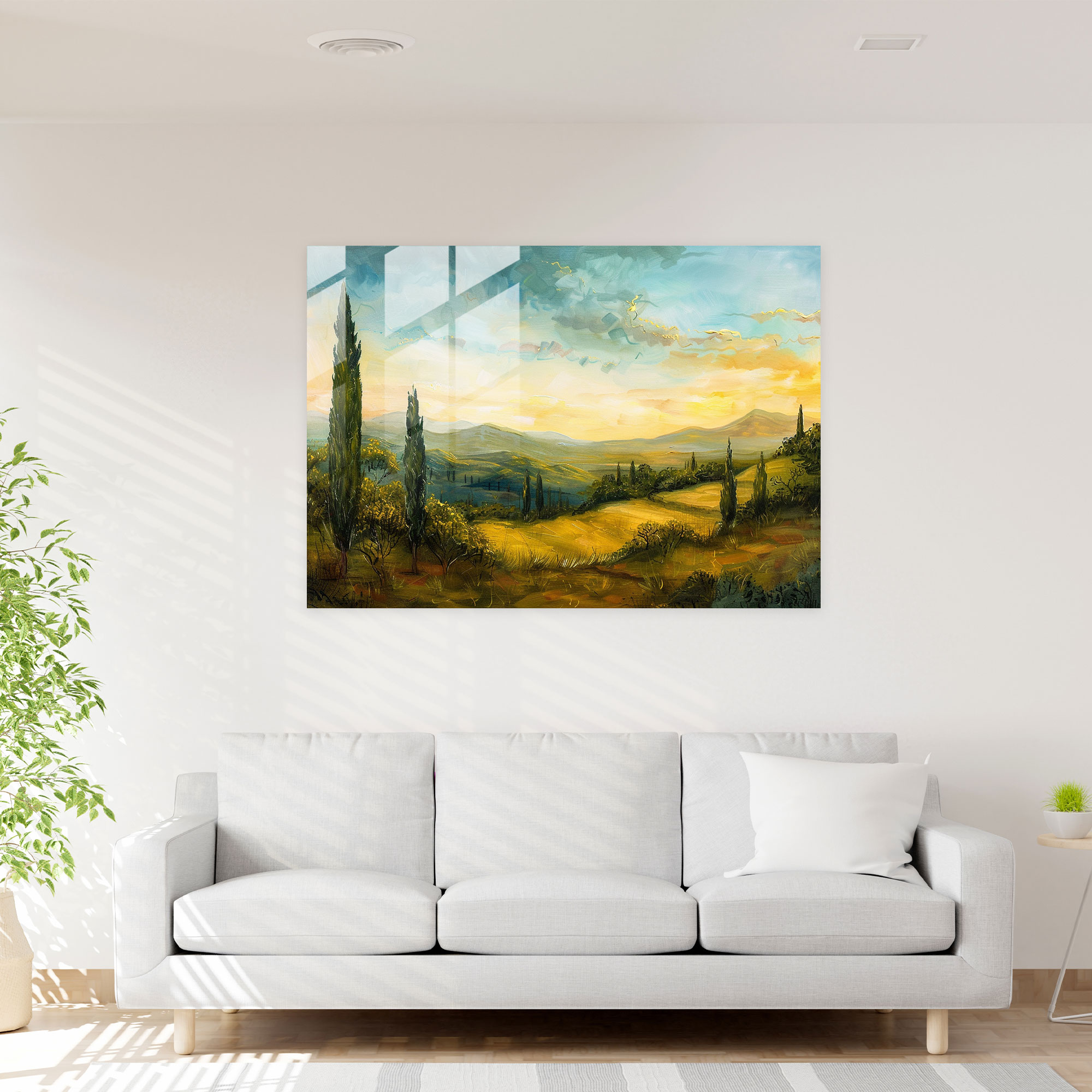 Leonardo Da Vinci Glass Wall Art - Renaissance Landscape - Leonardo Da Vinci, Wall Decoration, Home Decoration, Leonardo Da Vinci