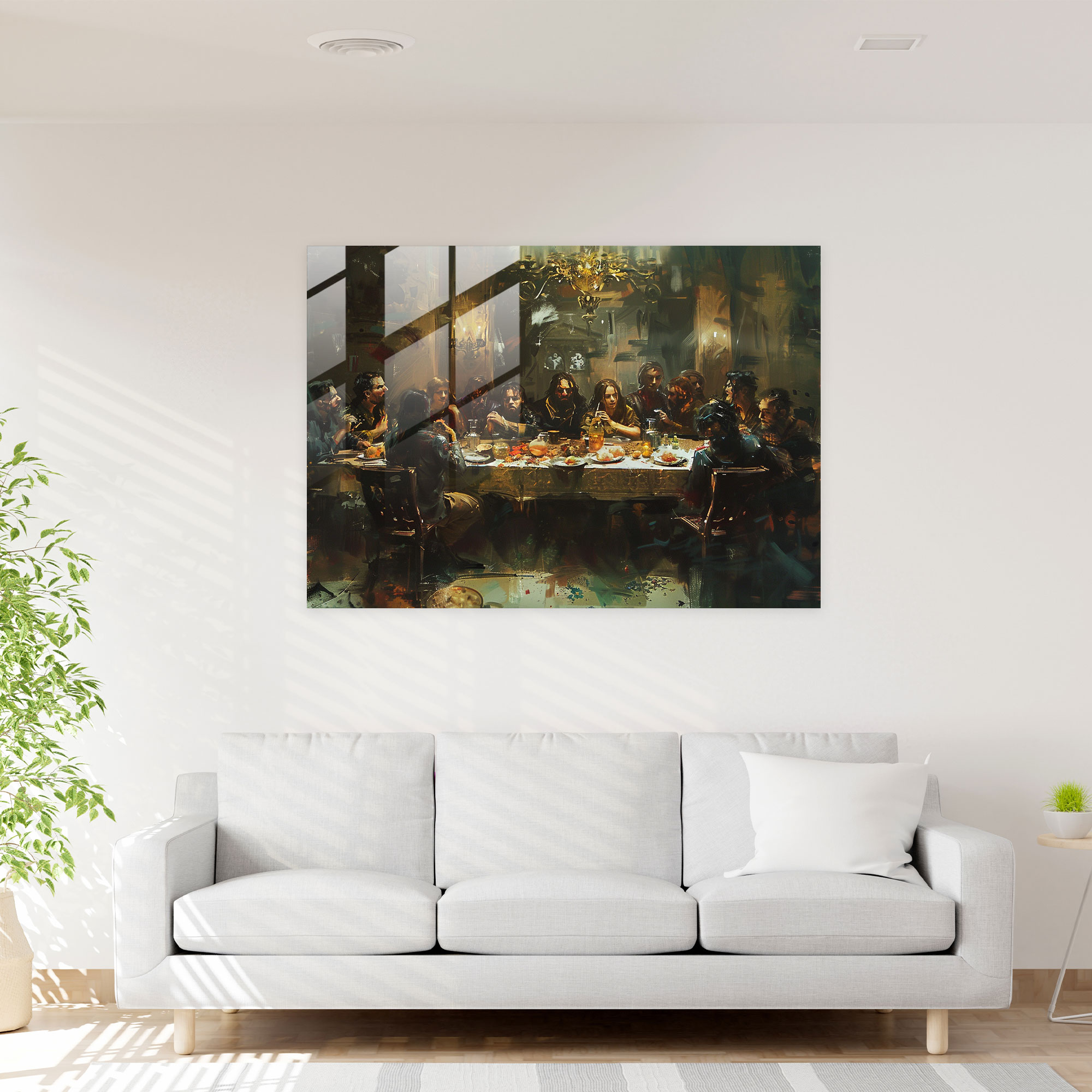 Leonardo Da Vinci Glass Print - Modern Last Supper Interpretation - Leonardo Da Vinci, Modern Art, Glass Print, Glass Wall Art