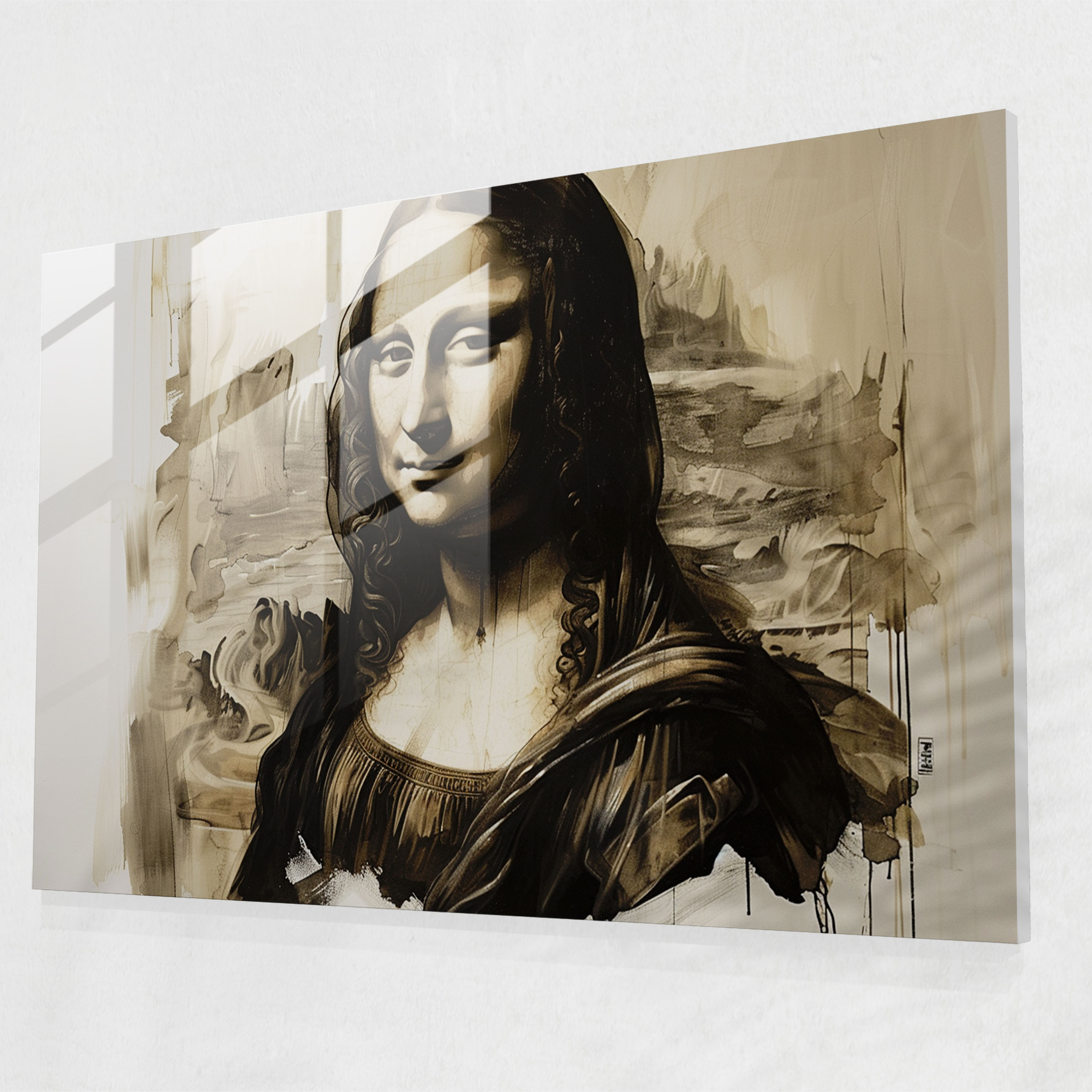 Leonardo Da Vinci Glass Print - Leonardo Da Vinci, Classic Portrait, Mona Lisa, Leonardo Da Vinci