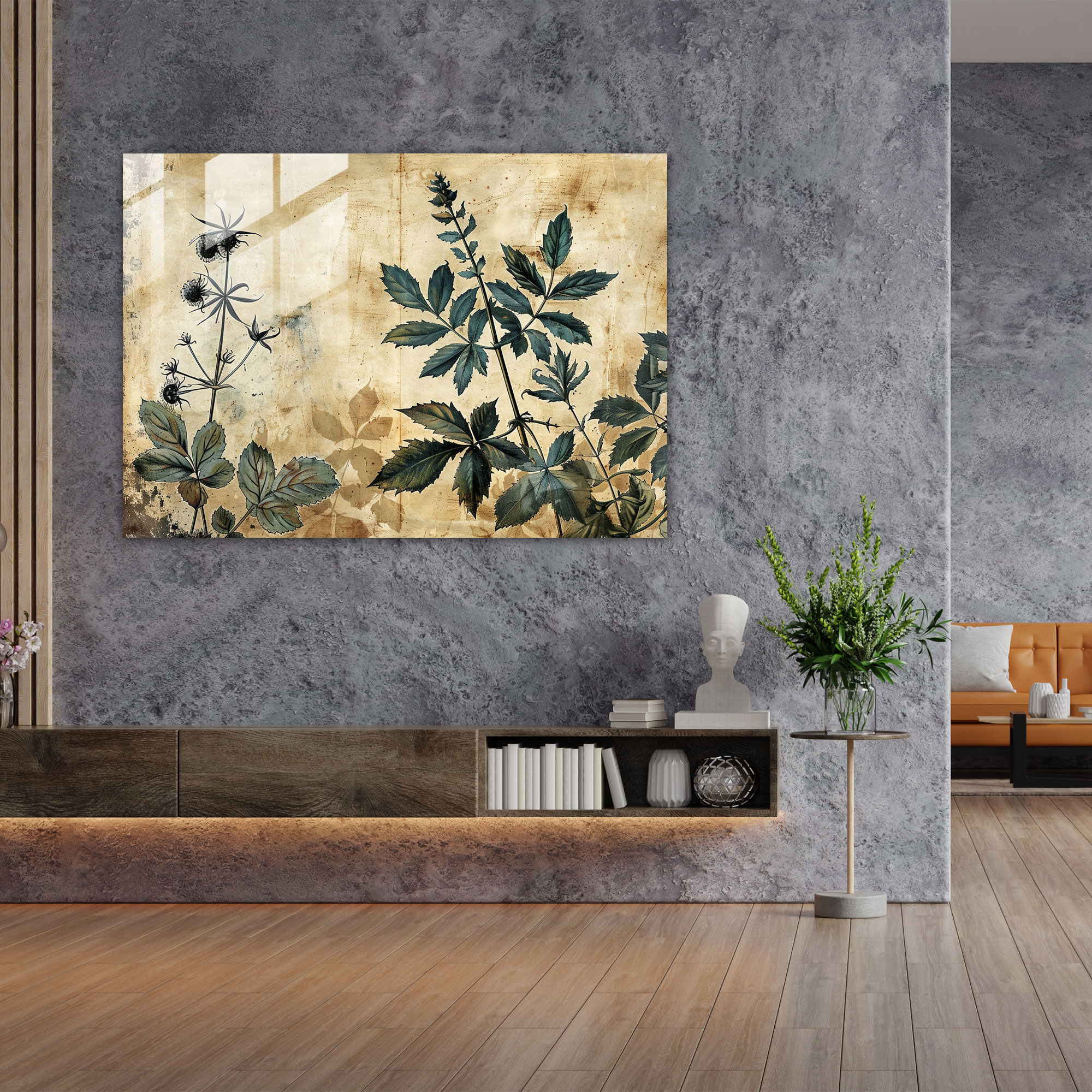 Leonardo Da Vinci Wall Decoration - Leonardo Da Vinci, Glass Print, Realistic Botanical Illustration, Glass Wall Art