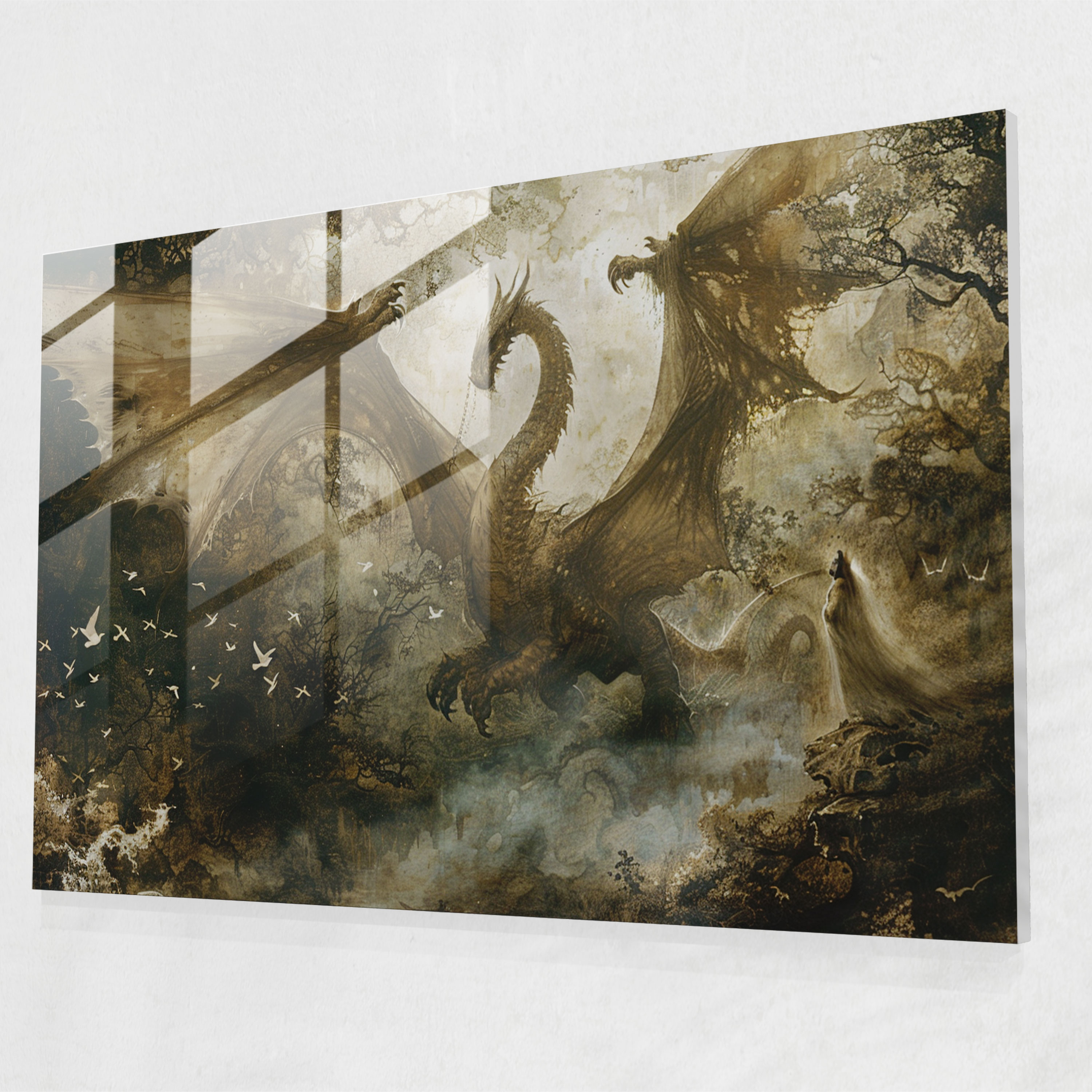 Leonardo Da Vinci Glass Art - Leonardo Da Vinci, Modern Art, Home Decoration, Glass Art