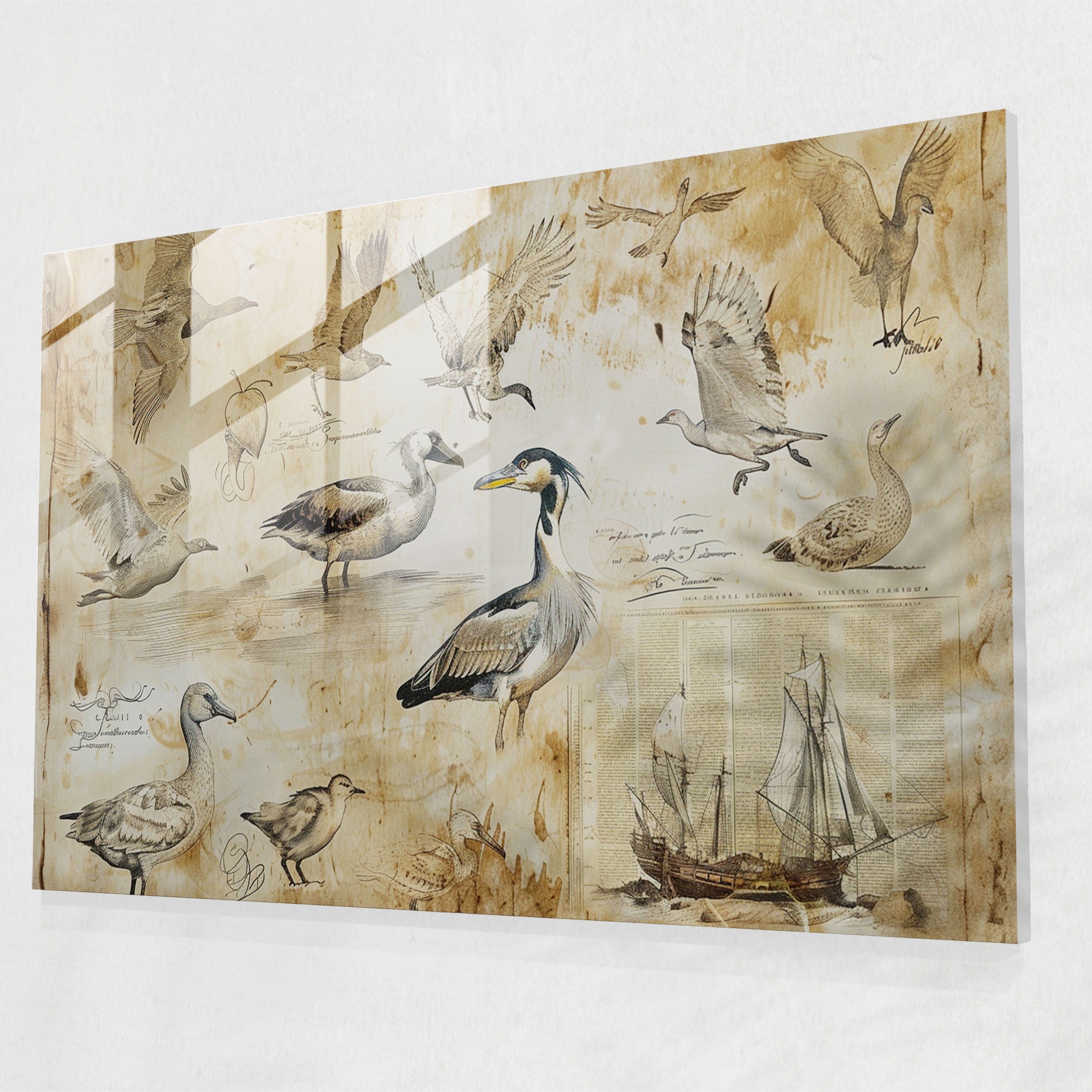 Leonardo Da Vinci Glass Wall Art - Leonardo Da Vinci, Glass Wall Art, Glass Art, Wall Decoration