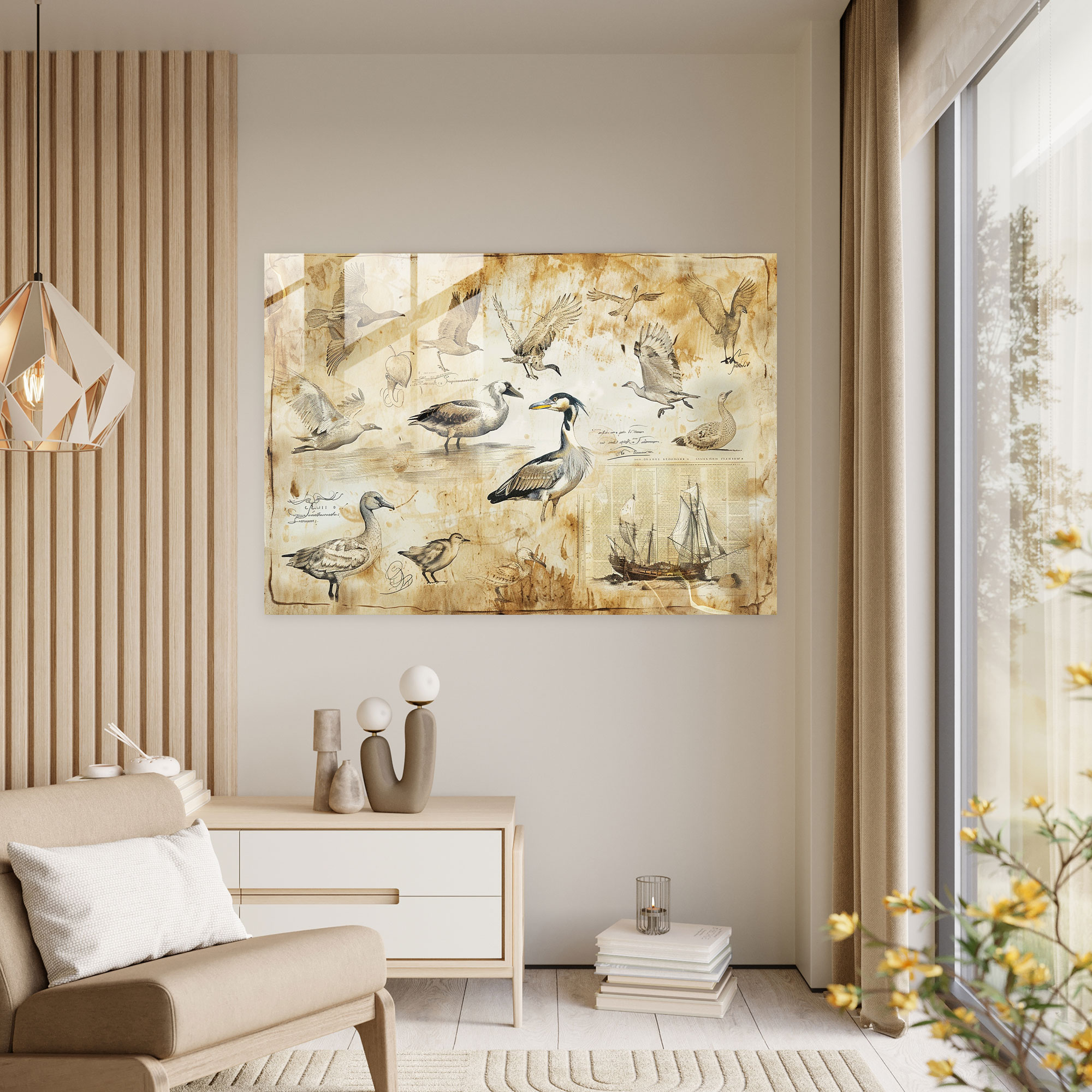 Leonardo Da Vinci Glass Wall Art - Leonardo Da Vinci, Glass Wall Art, Glass Art, Wall Decoration