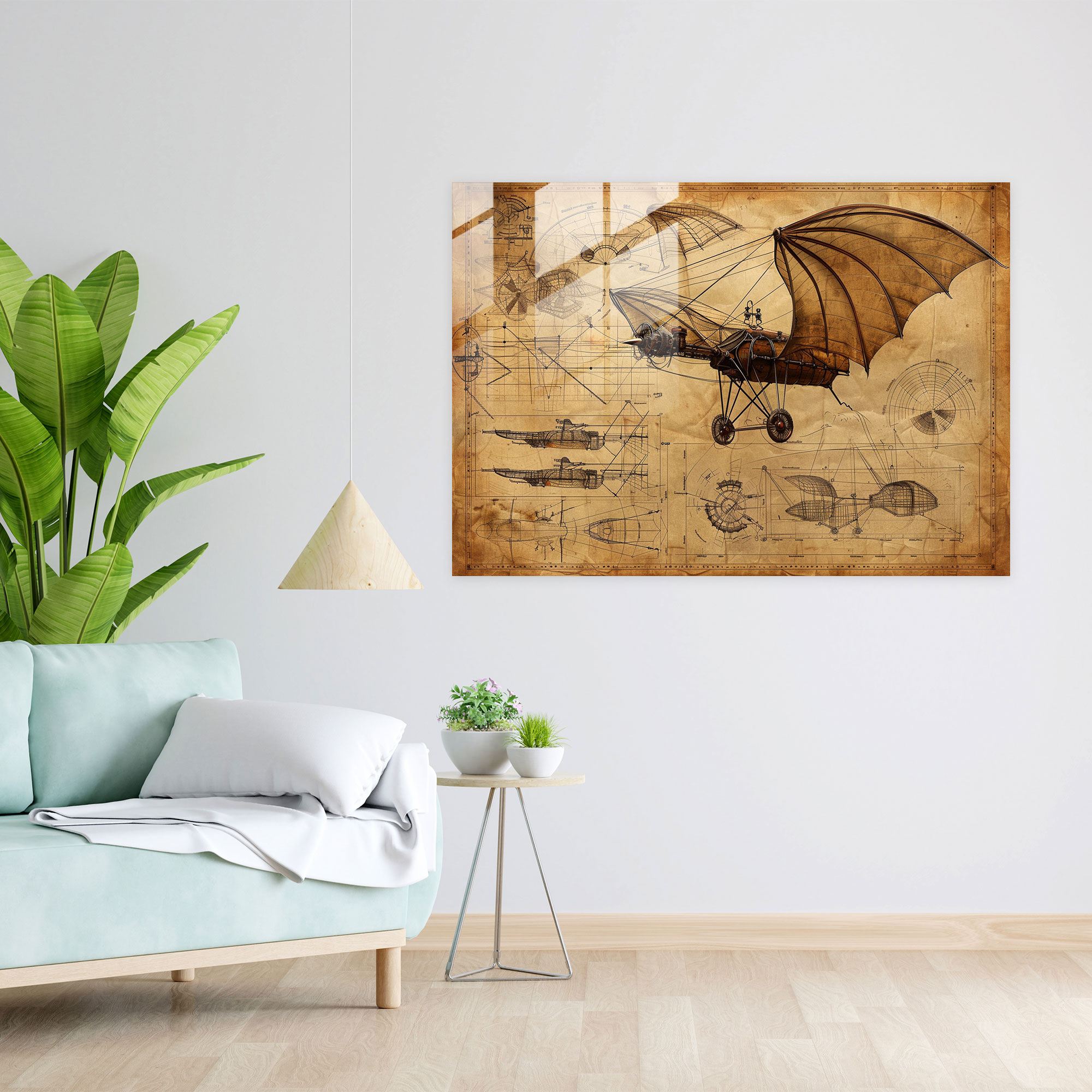 Leonardo Da Vinci Glass Wall Art - Leonardo Da Vinci, Wall Decoration, Home Decoration, Glass Wall Art