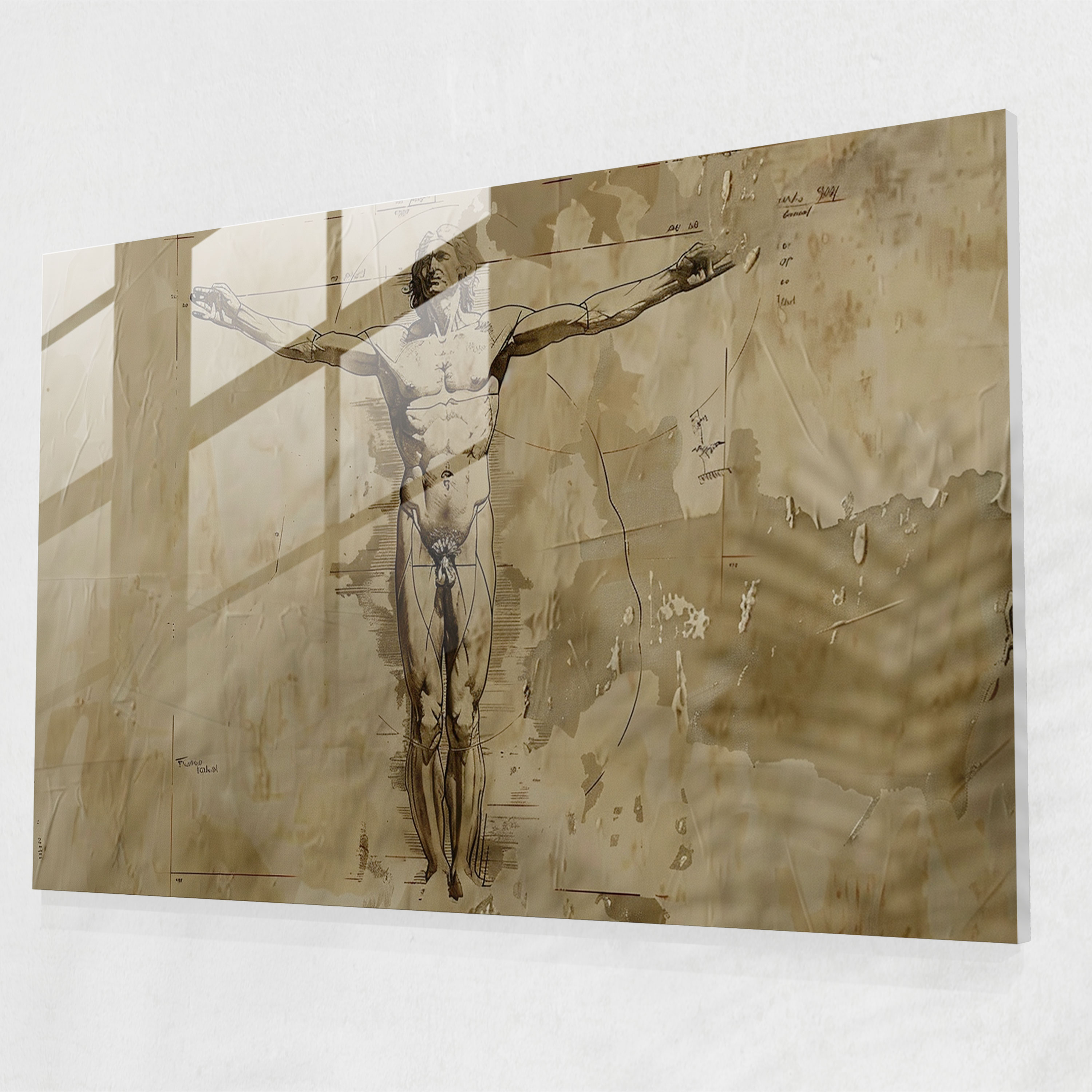 Leonardo Da Vinci Wall Decoration - Leonardo Da Vinci, Leonardo Da Vinci, Modern Art, Glass Art