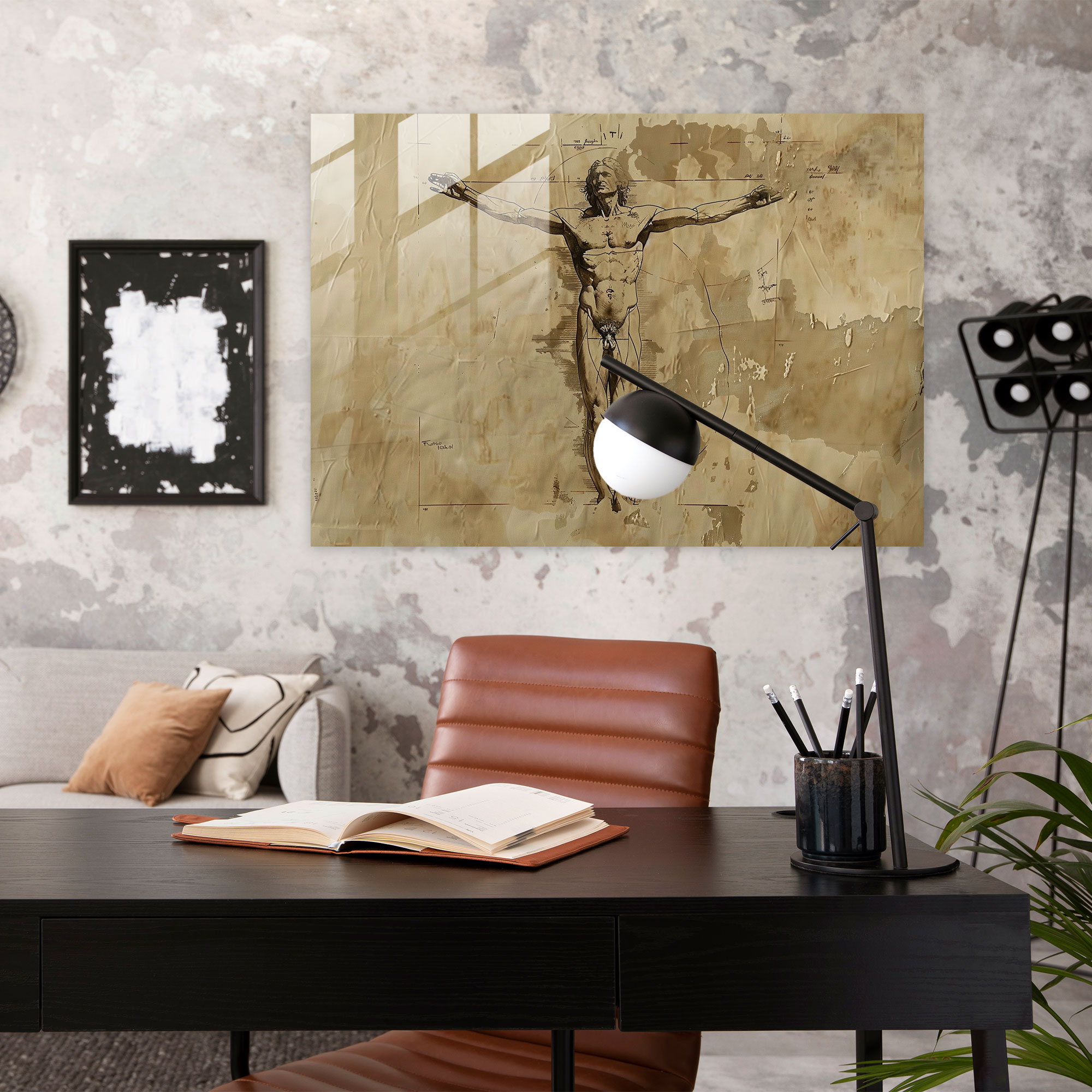 Leonardo Da Vinci Wall Decoration - Leonardo Da Vinci, Leonardo Da Vinci, Modern Art, Glass Art