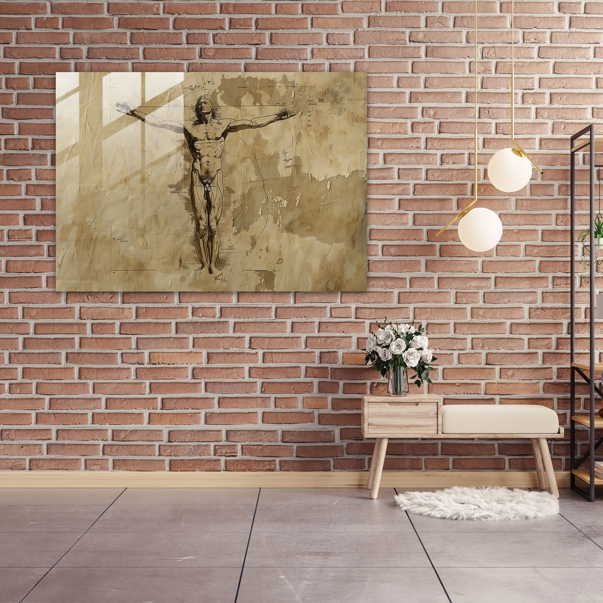 Leonardo Da Vinci Wall Decoration - Leonardo Da Vinci, Leonardo Da Vinci, Modern Art, Glass Art