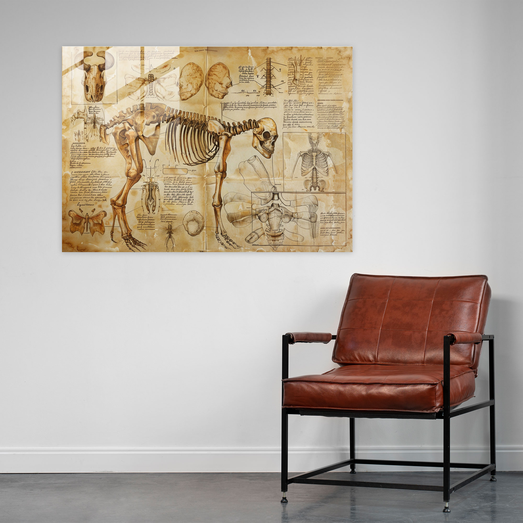Leonardo Da Vinci Modern Art - Leonardo Da Vinci, Wall Decoration, Leonardo Da Vinci, Glass Print