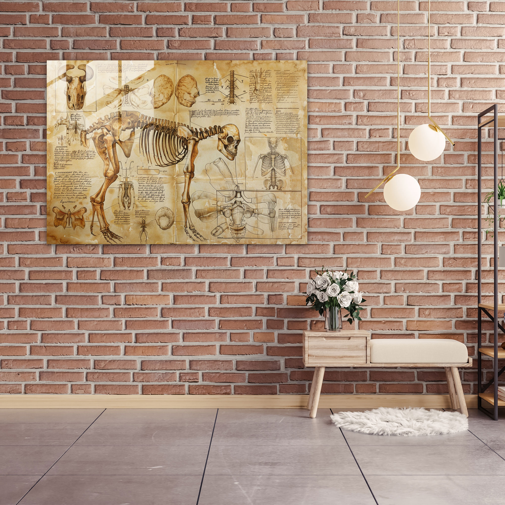 Leonardo Da Vinci Modern Art - Leonardo Da Vinci, Wall Decoration, Leonardo Da Vinci, Glass Print