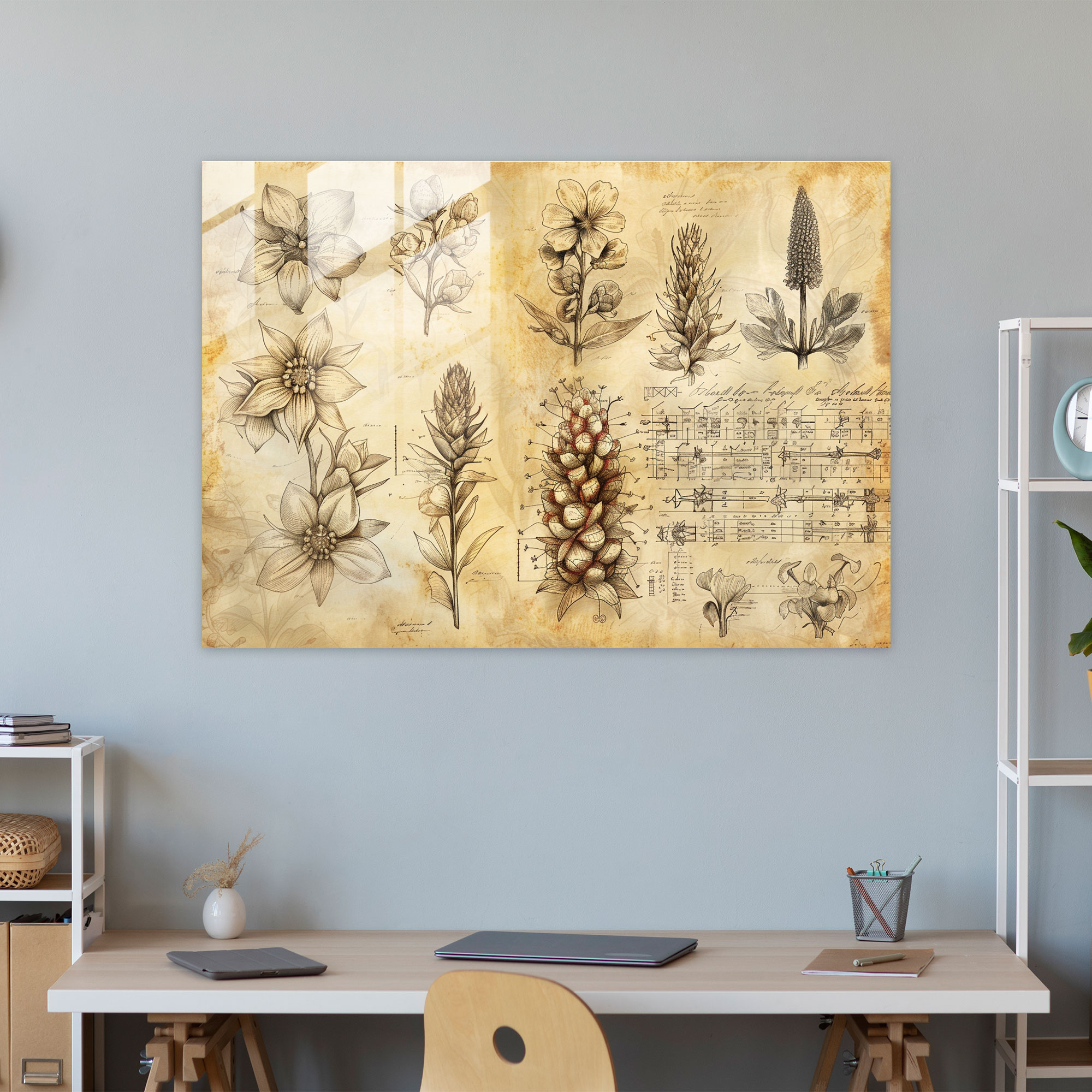 Leonardo Da Vinci Glass Print - Leonardo Da Vinci, Wall Decoration, Modern Art, Home Decoration