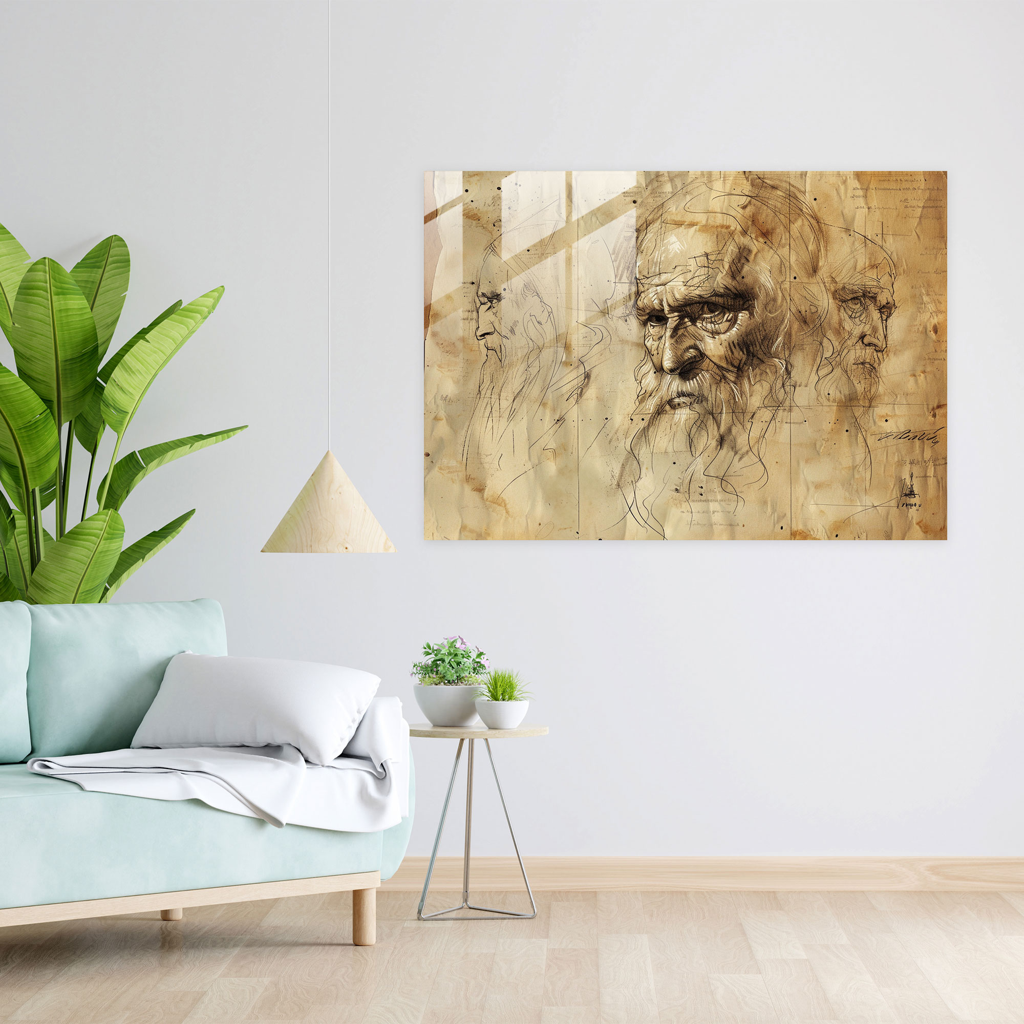 Leonardo Da Vinci Wall Decoration - Leonardo Da Vinci, Glass Print, Modern Art, Leonardo Da Vinci