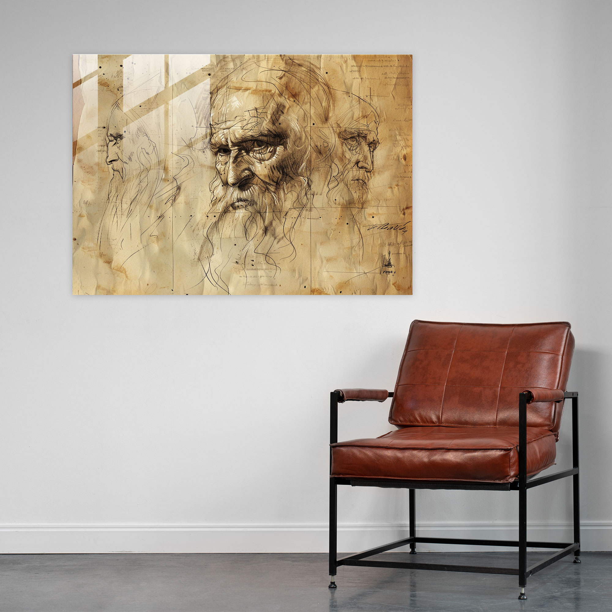 Leonardo Da Vinci Wall Decoration - Leonardo Da Vinci, Glass Print, Modern Art, Leonardo Da Vinci