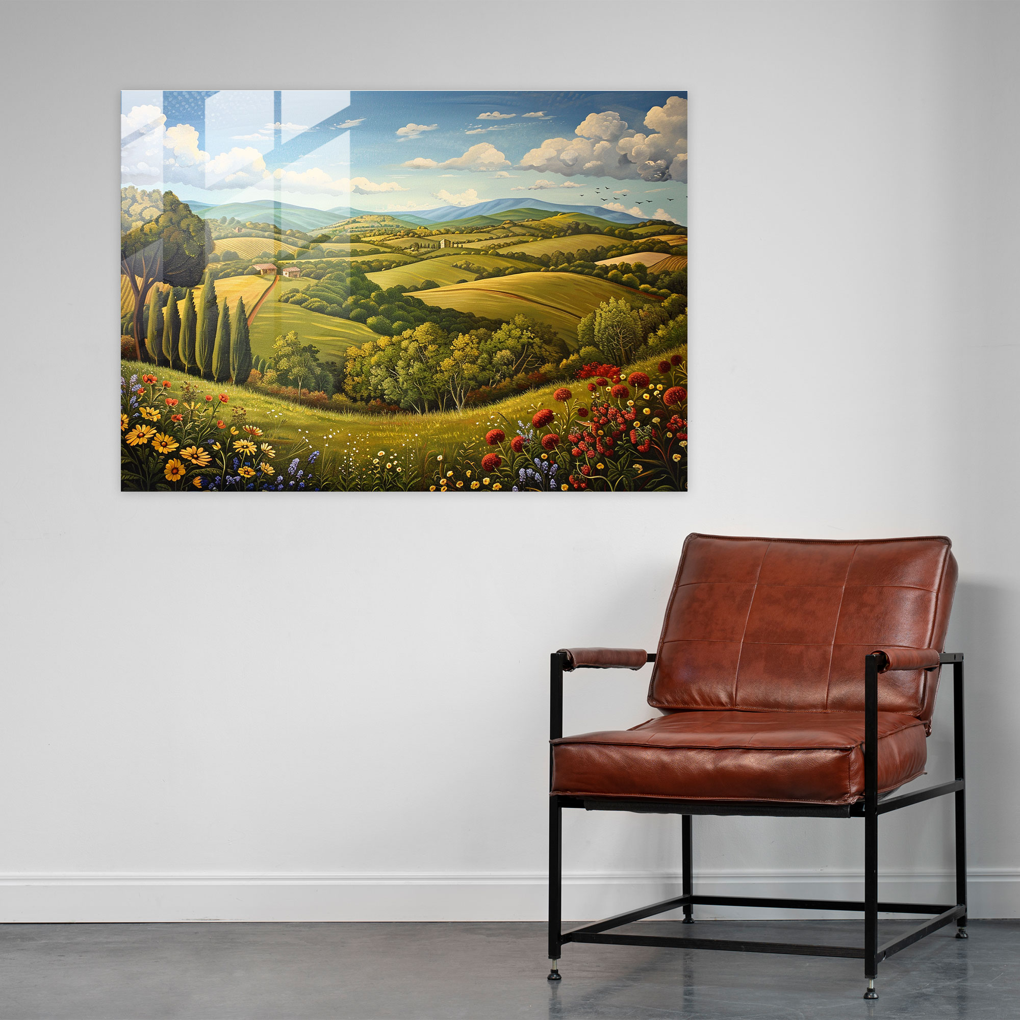 Renaissance Landscape Glass Print - Leonardo Da Vinci, Glass Print, Modern Art, Glass Art