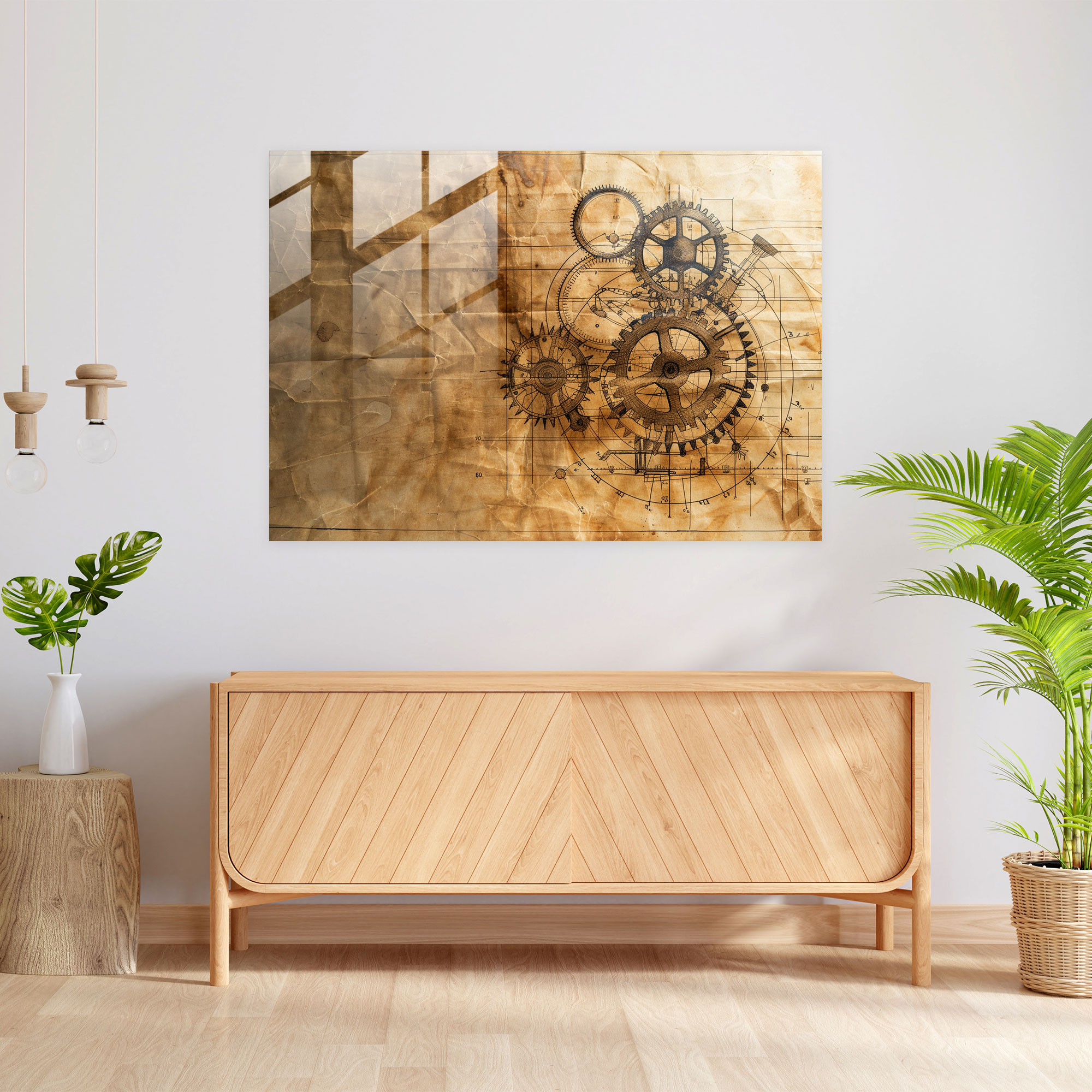 Mechanical Blueprint Glass Wall Art - Leonardo Da Vinci, Glass Wall Art, Leonardo Da Vinci, Wall Decoration