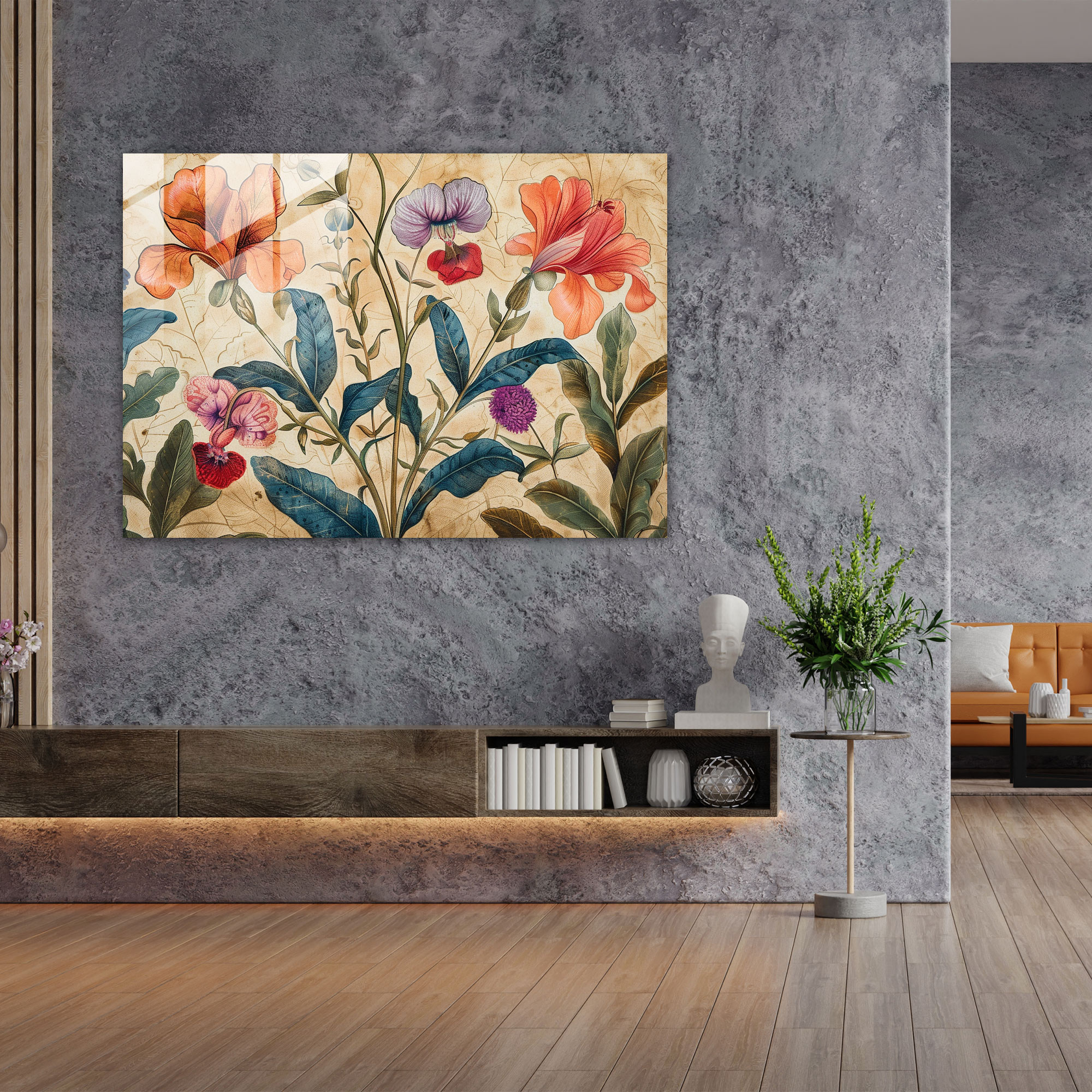 Botanical Illustrations Glass Wall Art - Leonardo Da Vinci, Home Decoration, Glass Wall Art, Botanical Illustrations