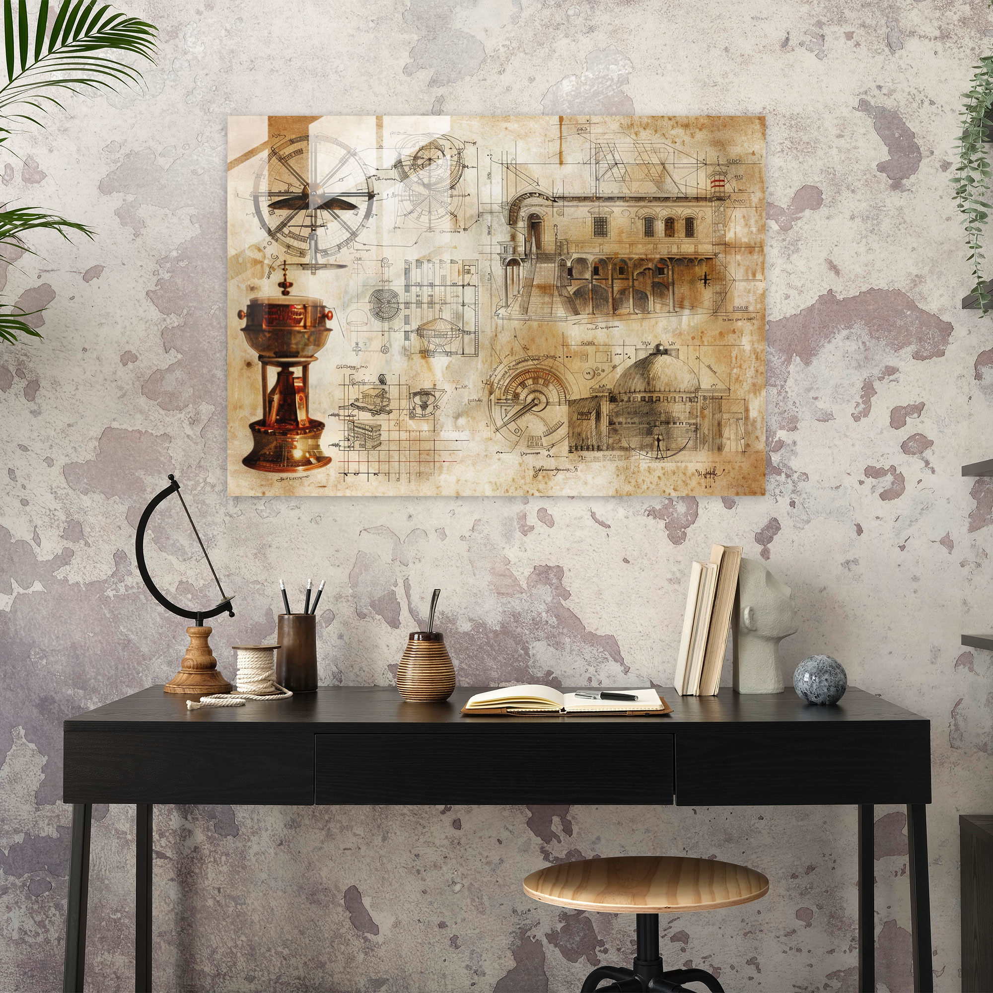 Leonardo Da Vinci Wall Decoration - Leonardo Da Vinci, Leonardo Da Vinci, Glass Print, Modern Art