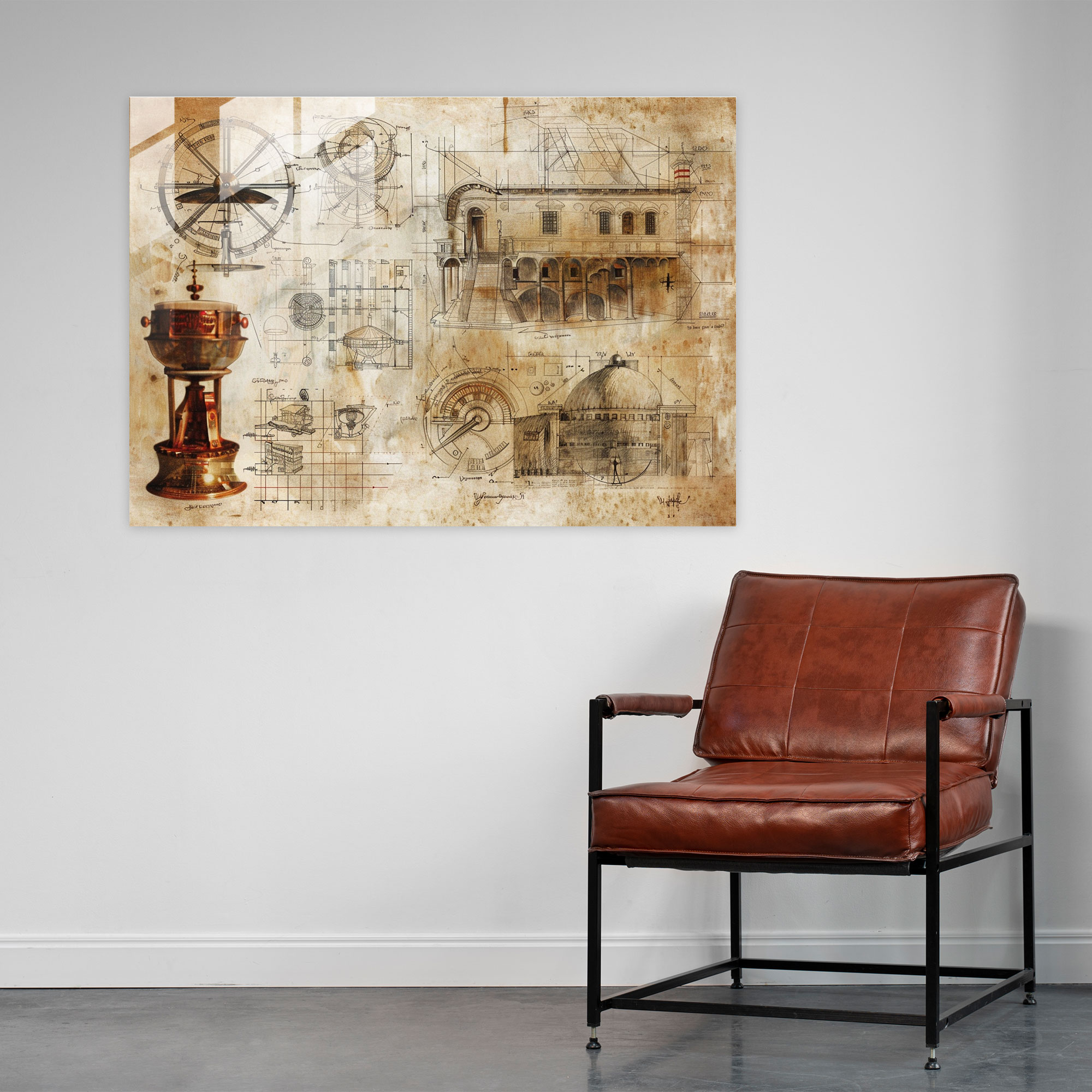 Leonardo Da Vinci Wall Decoration - Leonardo Da Vinci, Leonardo Da Vinci, Glass Print, Modern Art