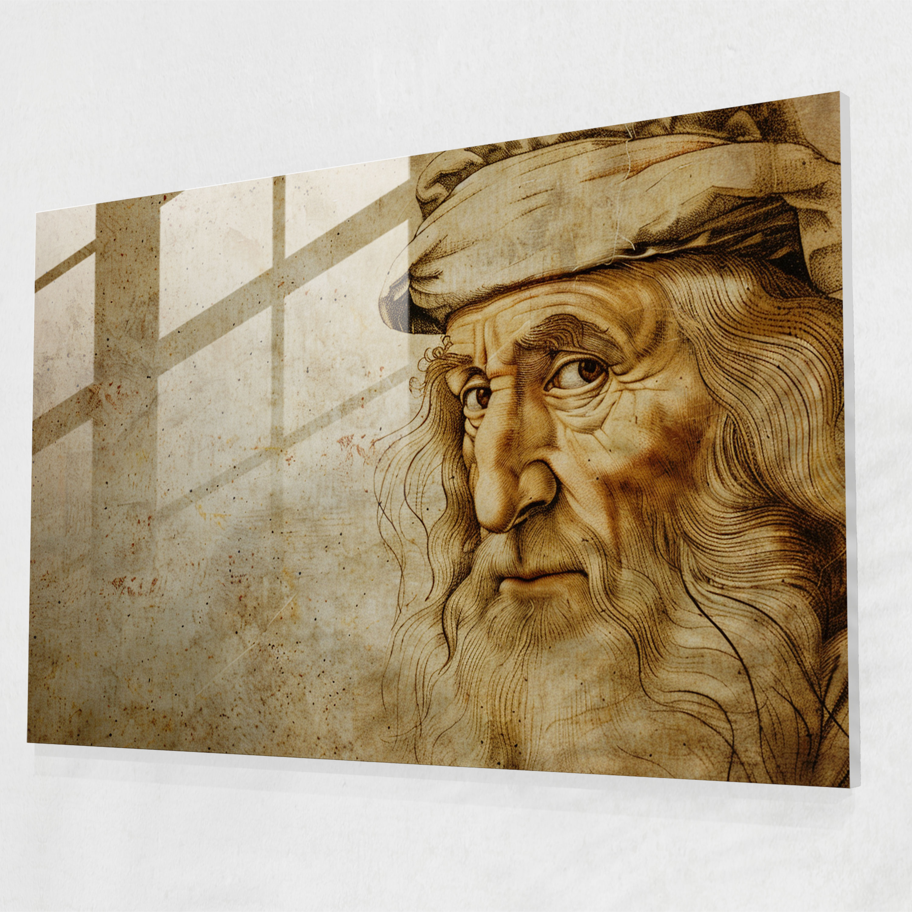 Renaissance Smile Glass Wall Art - Leonardo Da Vinci, Glass Art, Glass Wall Art, Leonardo Da Vinci